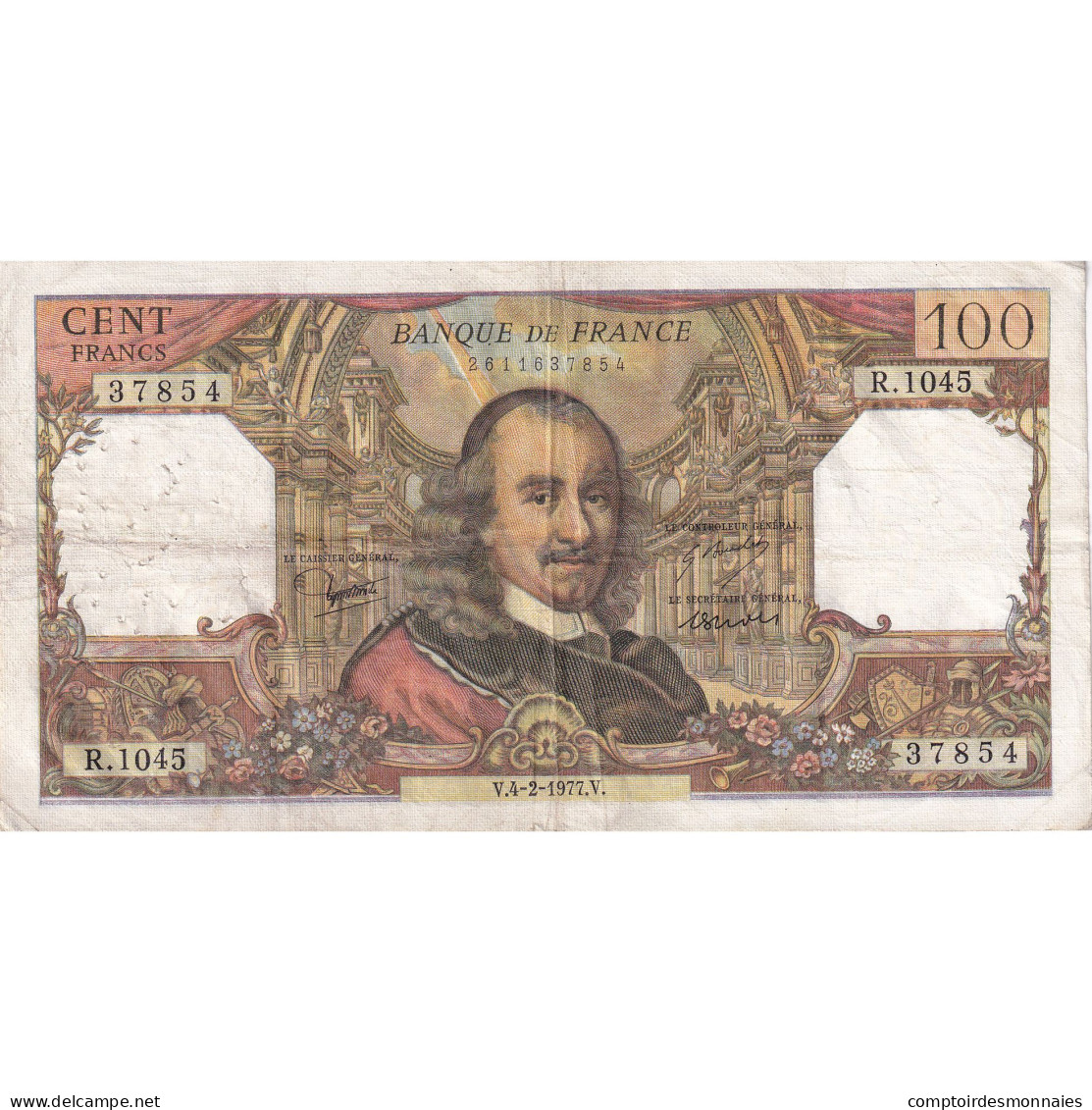 France, 100 Francs, Corneille, 1977, R.1045, TTB, Fayette:65.56, KM:149f - 100 F 1964-1979 ''Corneille''
