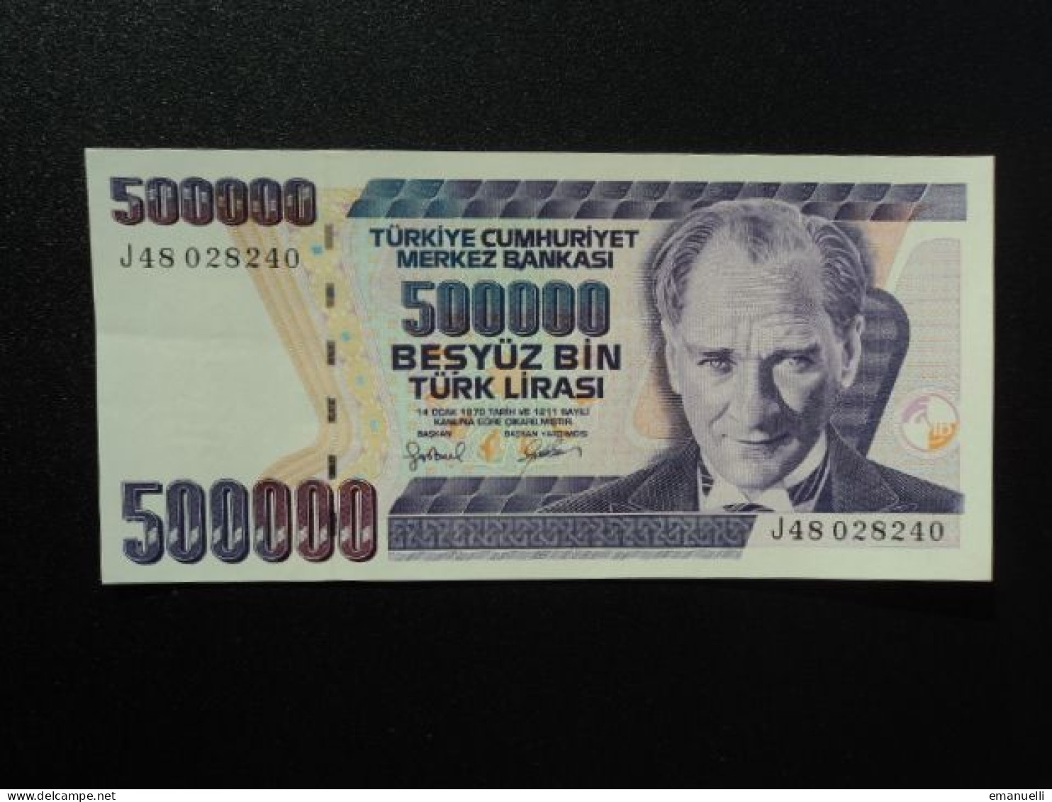 RÉPUBLIQUE DE TURQUIE * : 500 000 LIRA   L.1970 (1998)  P 212     SPL - Turquie