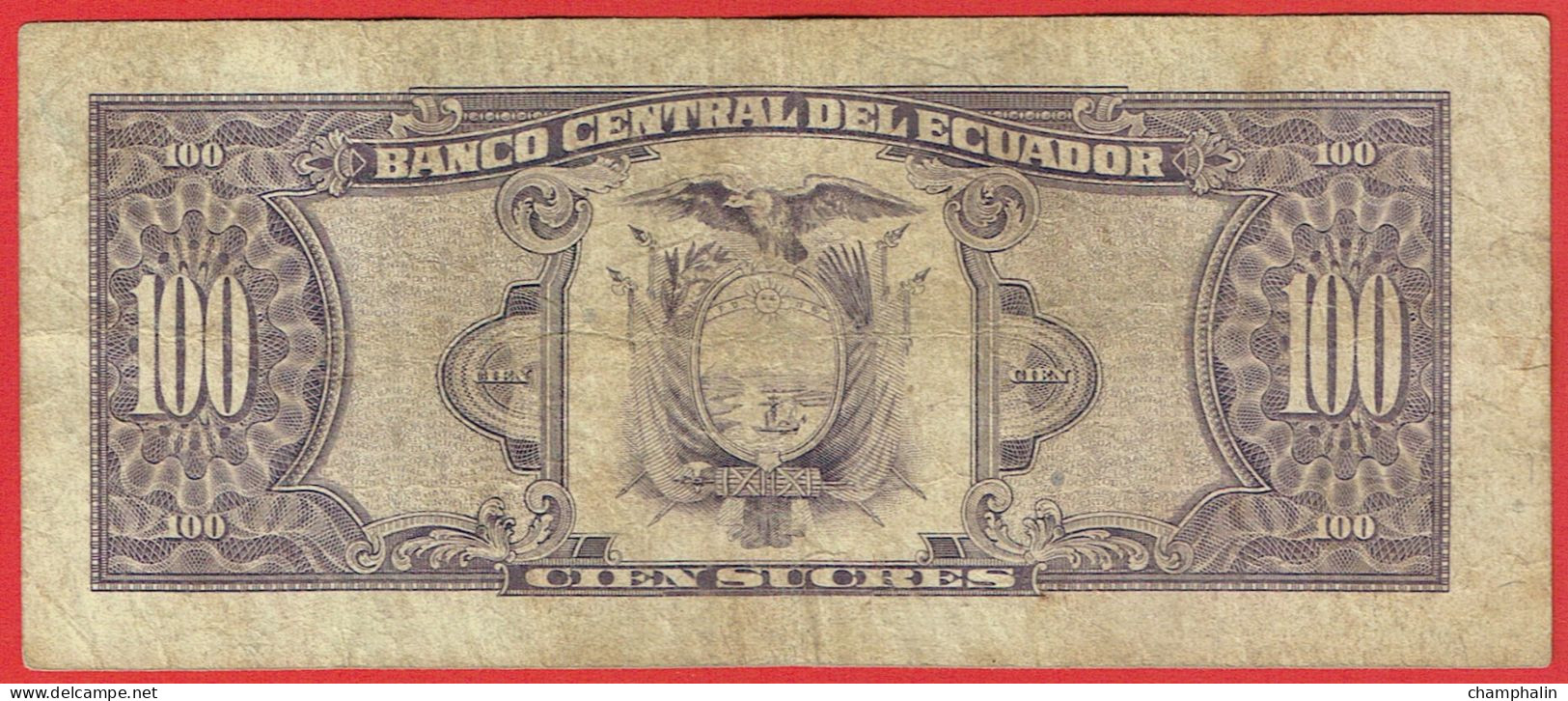 Equateur - Billet De 100 Sucres - Simon Bolivar - 4 Décembre 1992 - P123Ab - Equateur