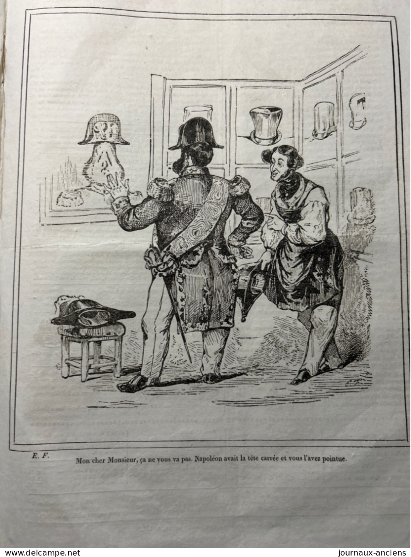 1834  LOUIS PHILIPPE " La Poire " - Chapeaux - Napoléon - Journal Original " LE CHARIVARI " - 1800 - 1849