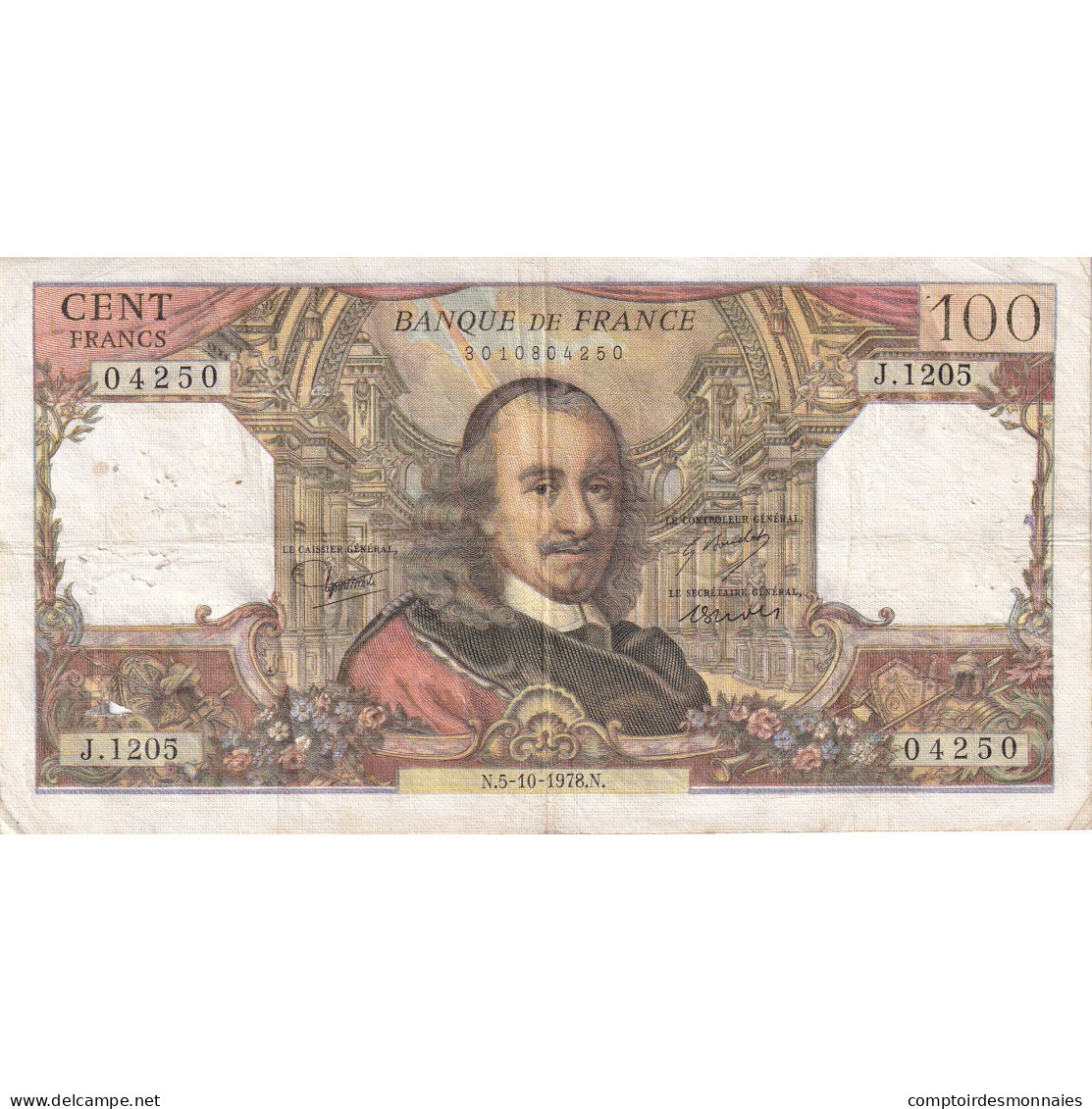 France, 100 Francs, Corneille, 1978, J.1205, TTB, Fayette:65.63, KM:149f - 100 F 1964-1979 ''Corneille''