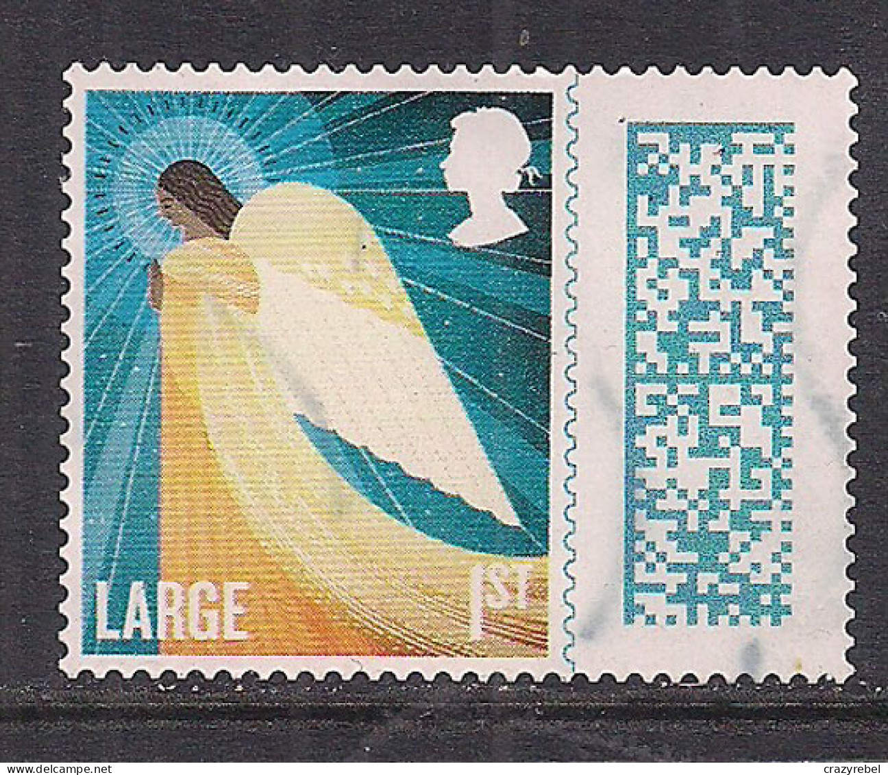 GB 2022 QE2 1st Large Christmas Angel Barcode Used SG 4735 ( E1026 ) - Oblitérés