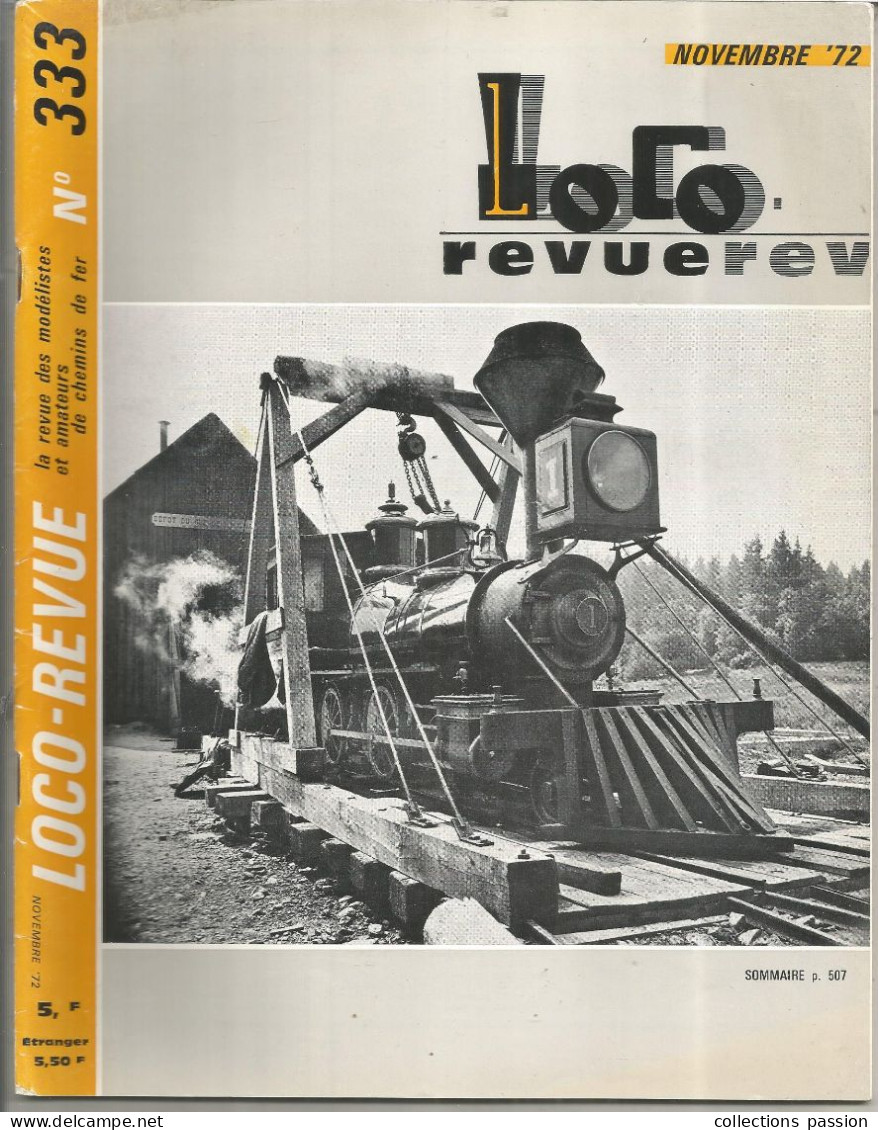 Revue Des Modélistes Et Amateurs De Chemins De Fer, LOCO Revue, N° 333, Novembre 1972, 56 Pages, Frais Fr 4.00 E - Eisenbahnen & Bahnwesen