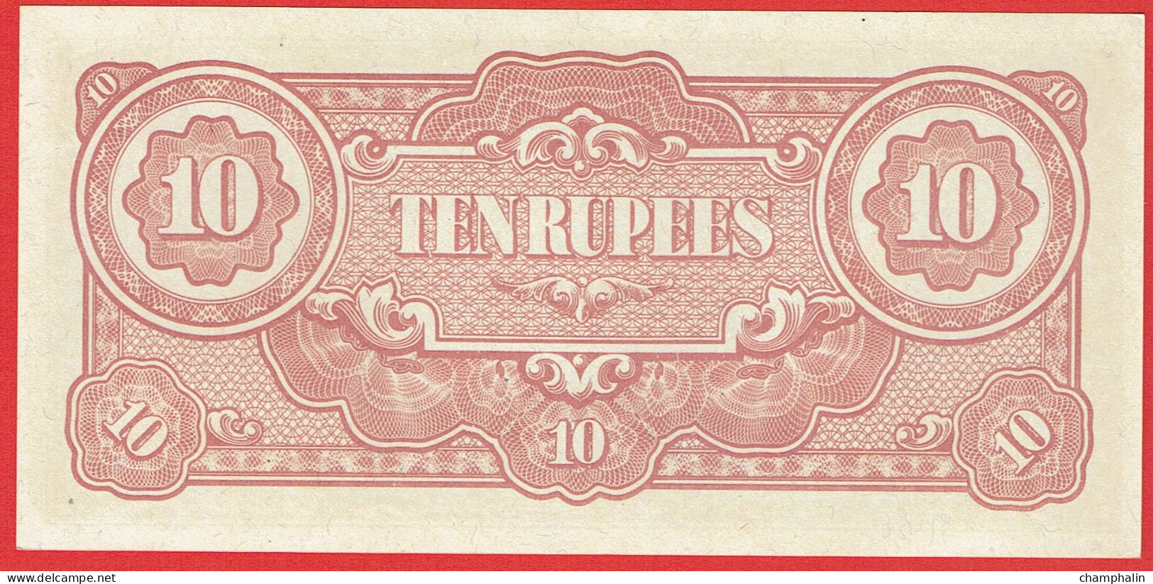 Myanmar - Birmanie - Burma - Billet De 10 Rupees - Occupation Japonaise WWII - Non Daté (1942) - P16a - Neuf - Myanmar