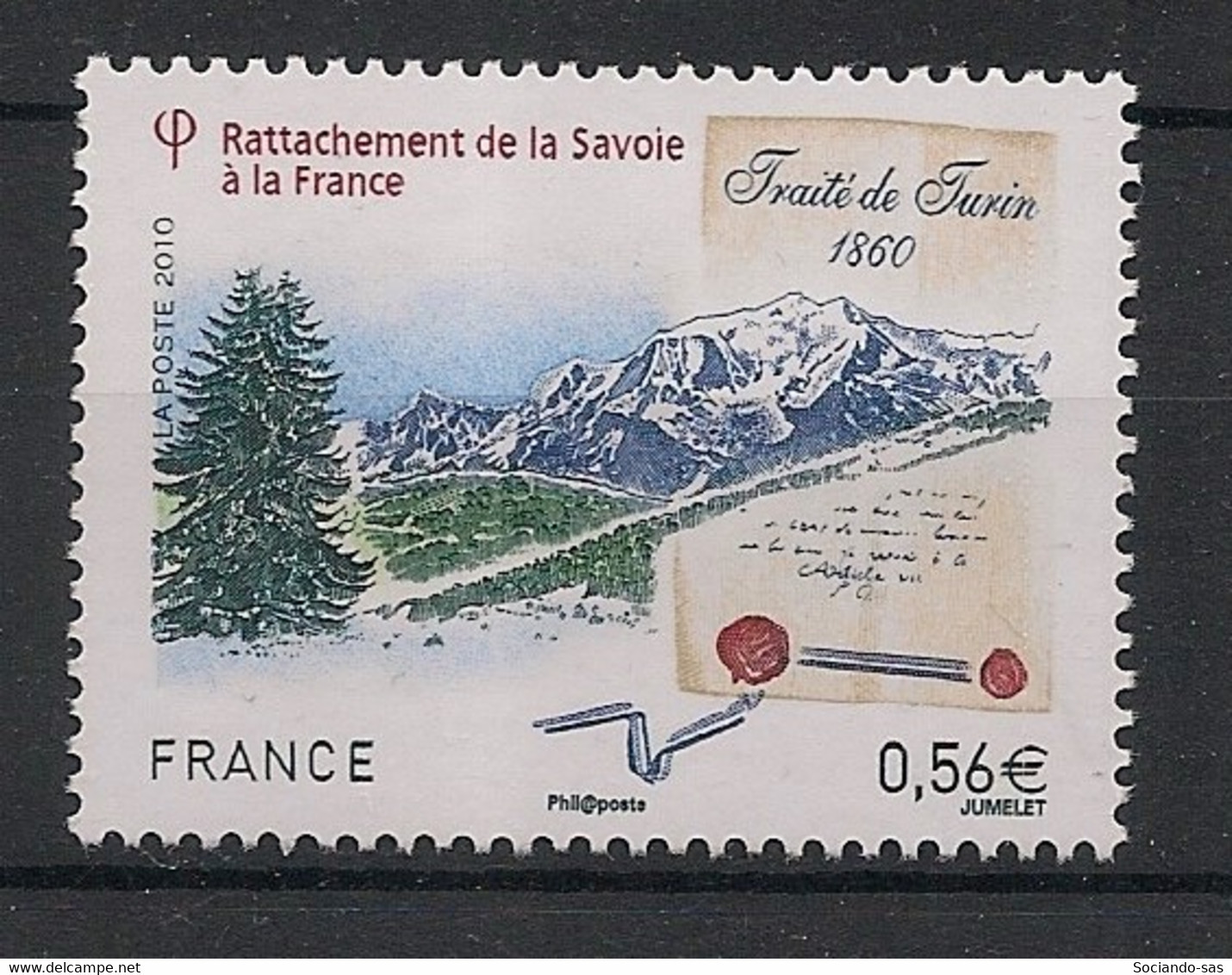 FRANCE - 2010 - N°Yv. 4441 - Traité De Turin - Neuf Luxe ** / MNH / Postfrisch - Neufs