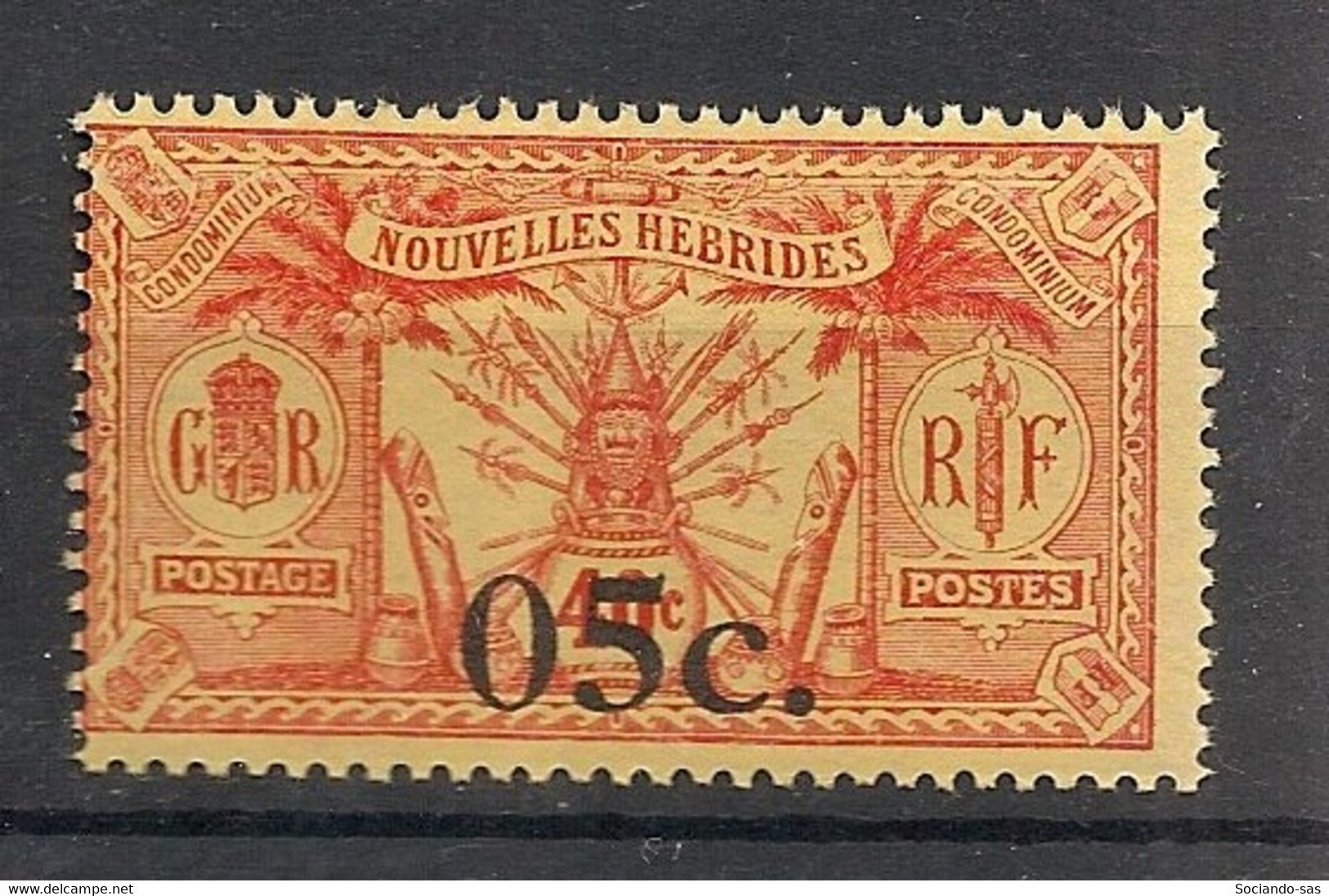 NOUVELLES HEBRIDES - 1920 - N°Yv. 60 - 5c Sur 40c Rouge - Neuf Luxe ** / MNH / Postfrisch - Ongebruikt