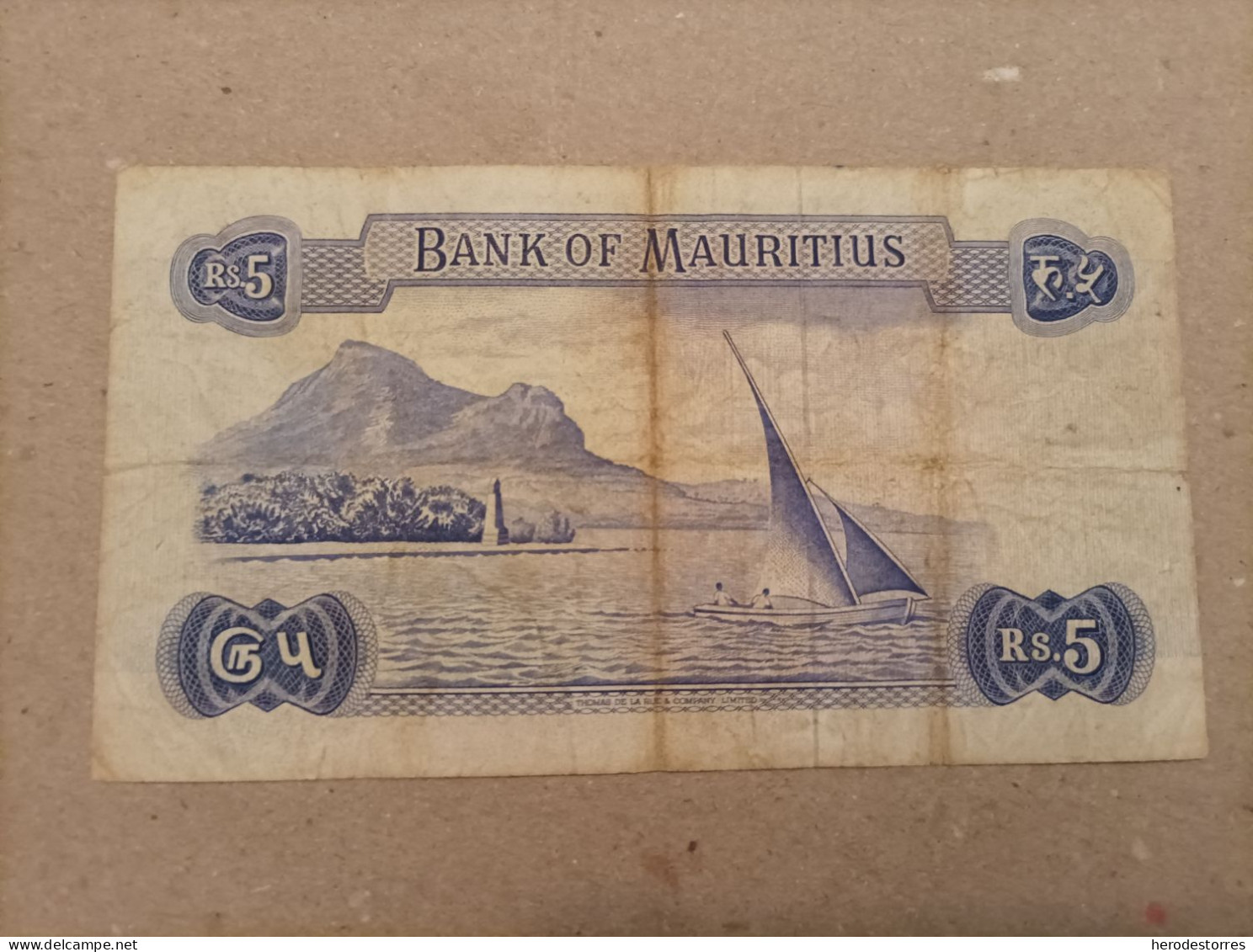 Billete De Mauricios De 5 Rupias Serie A, Año 1967 - Mauritius