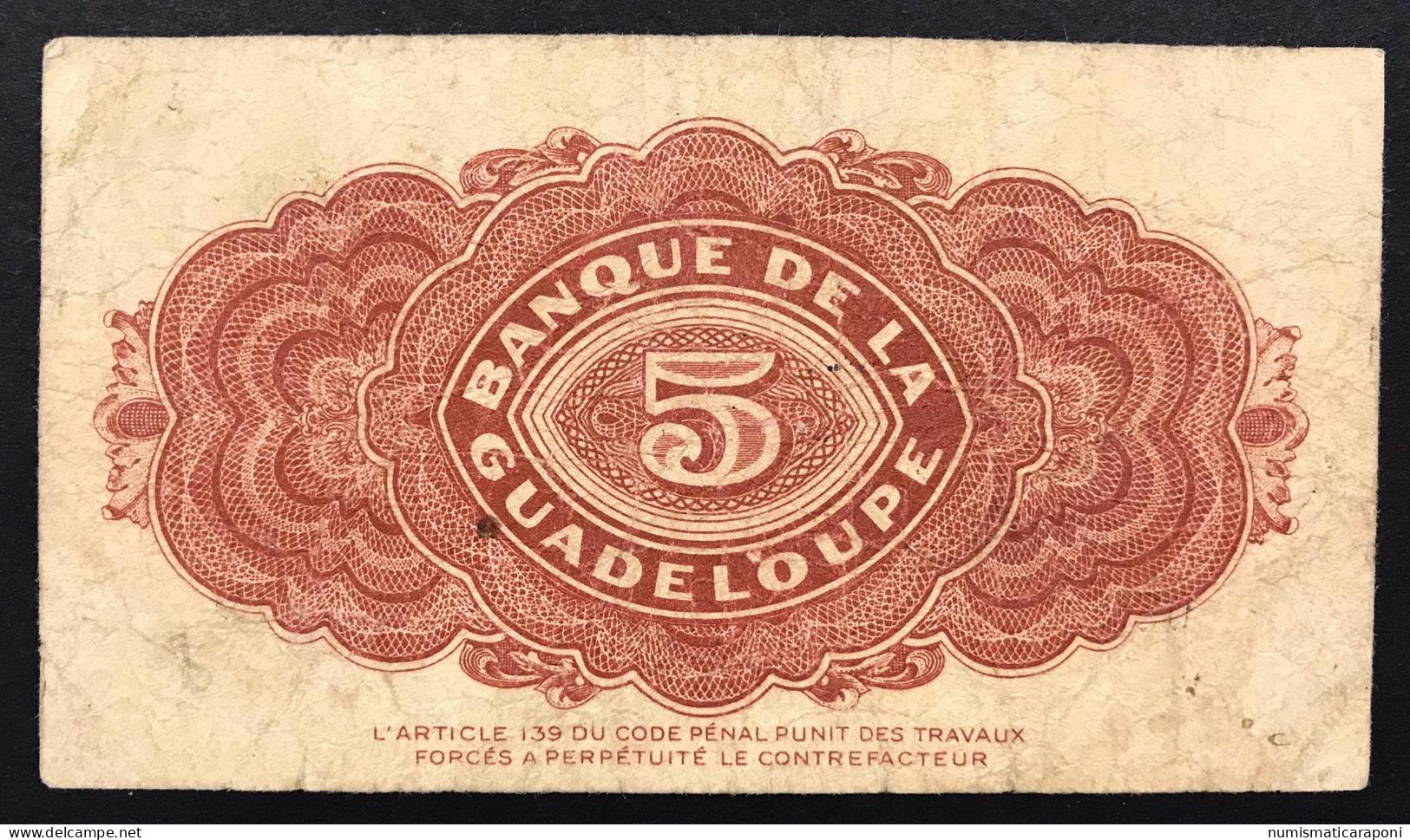 Guadeloupe Guadalupa 5 Francs 1942 Pick#21  LOTTO 161 - Autres - Amérique