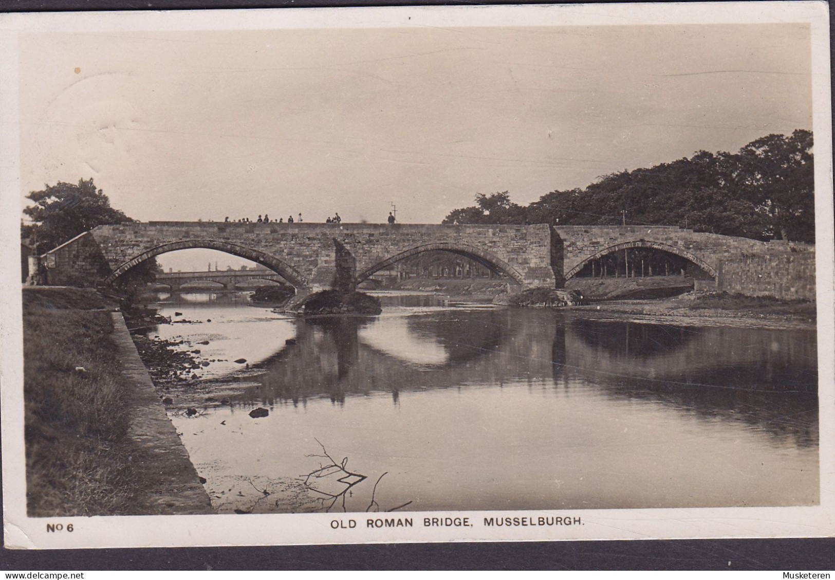 United Kingdom PPC Scotland Old Roman Bridge, Musselburgh A. W.'s Series MUSSELBURGH 1907 Echte Real Photo (2 Scans) - East Lothian