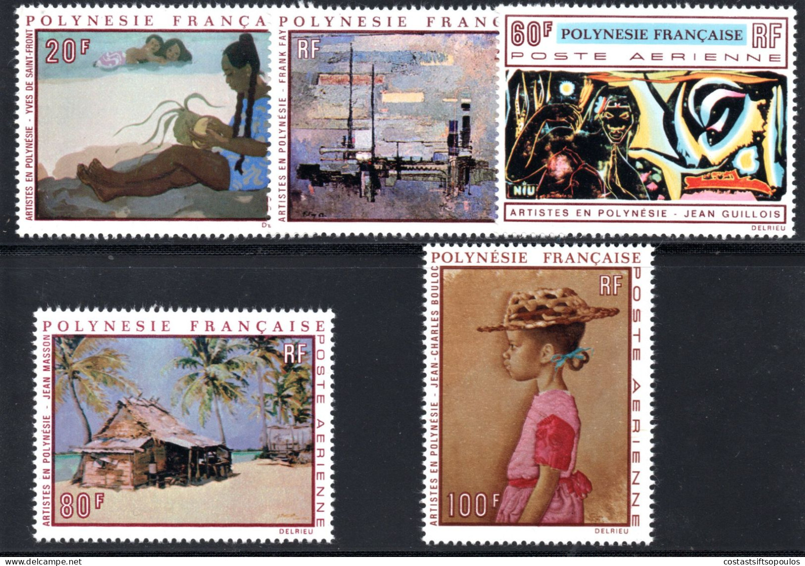 2047. POLYNESIA. 1970 PAINTINGS Y.T.A40-A44 MNH. VERY FINE AND FRESH. - Unused Stamps