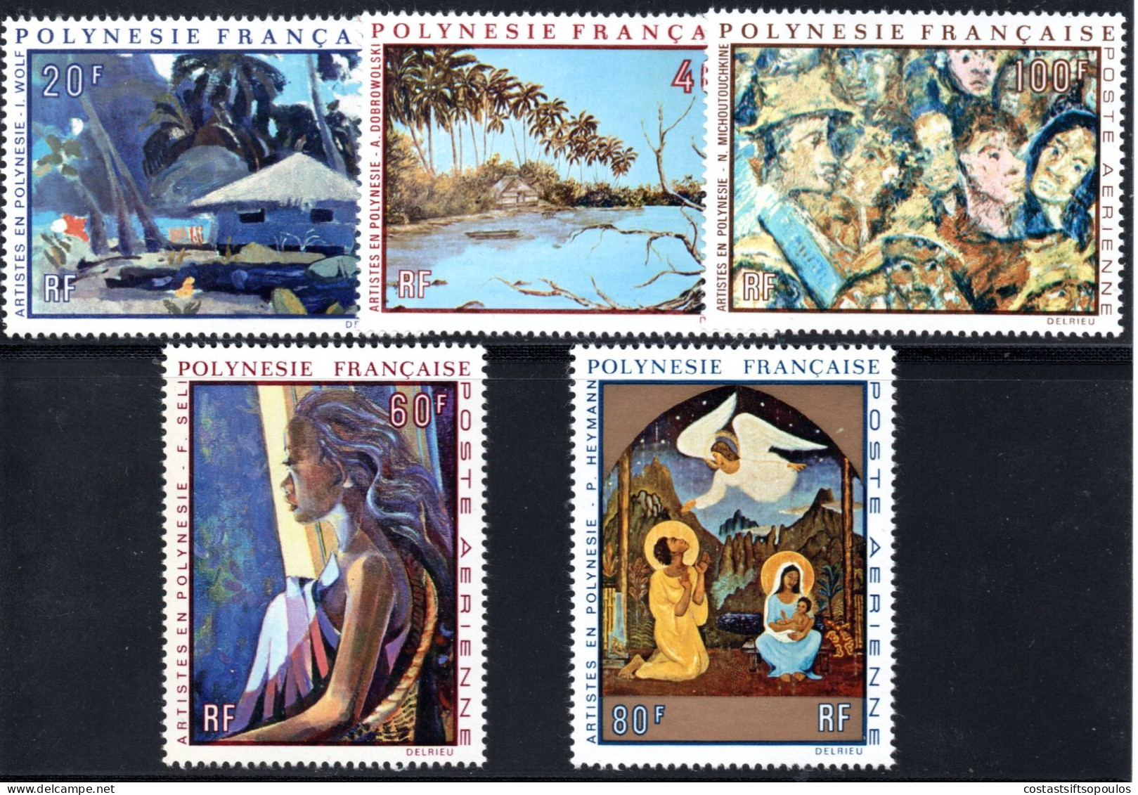2048. POLYNESIA. 1972 PAINTINGS Y.T.A55-A59, MNH,  VERY FINE AND FRESH. - Ungebraucht