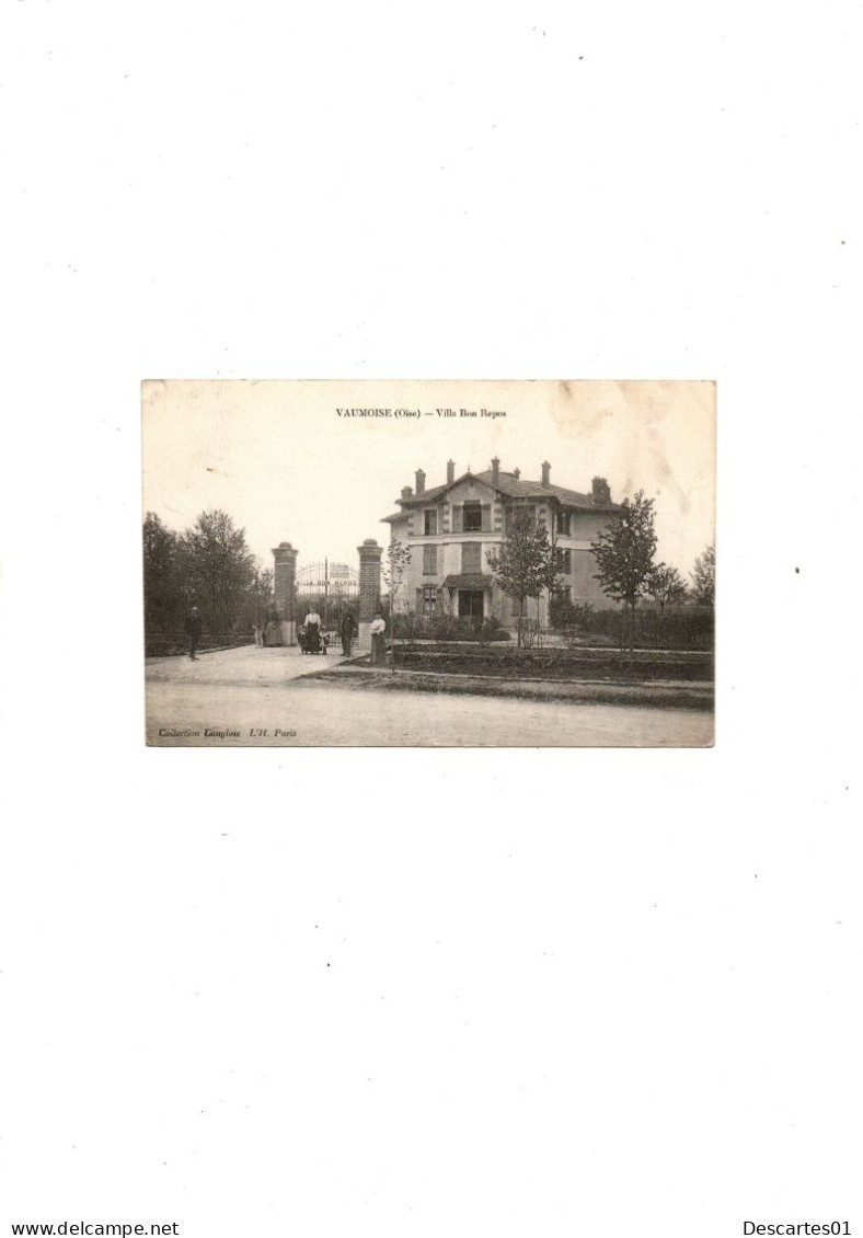 C P A  ANIMEE   VAUMOISE VILLA BON REPOS    CIRCULEE  14 JUILLET 1909 - Vaumoise