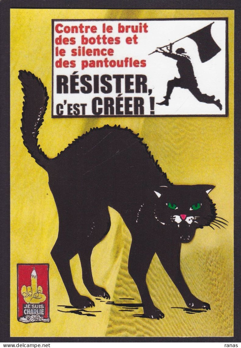 CPM Charlie 30 Ex. Numérotés Signés Par JIHEL Chat Cat Anarchie - Fumetti
