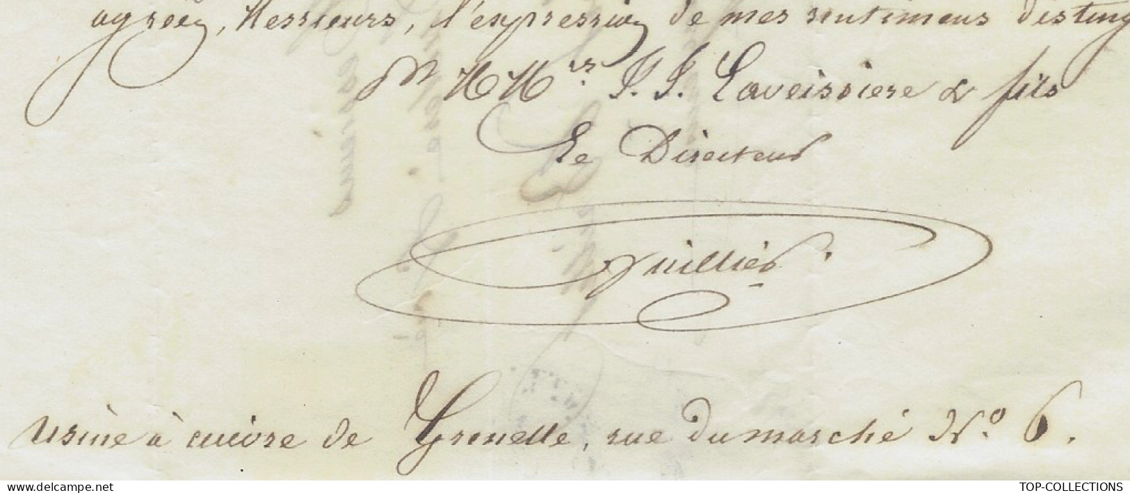 1860 RARE LETTRE Laveissière Fonderie Laminoirs Grenelle Paris Pour Forges De Port Brillet Près Laval  V.HISTORIQUE - 1800 – 1899