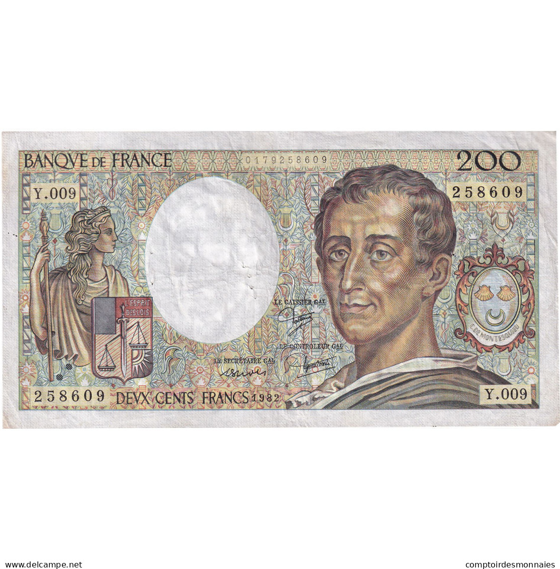 France, 200 Francs, Montesquieu, 1982, Y.009, TTB, Fayette:70.3, KM:155a - 200 F 1981-1994 ''Montesquieu''