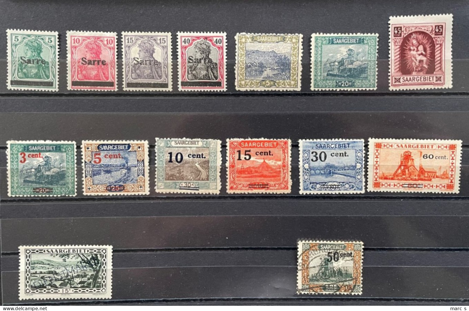 SARRE SAARGEBIET 1922 - Lot De 14 Timbres NEUF*/MH + 1 OBL - 1922-1923 Emissioni Locali