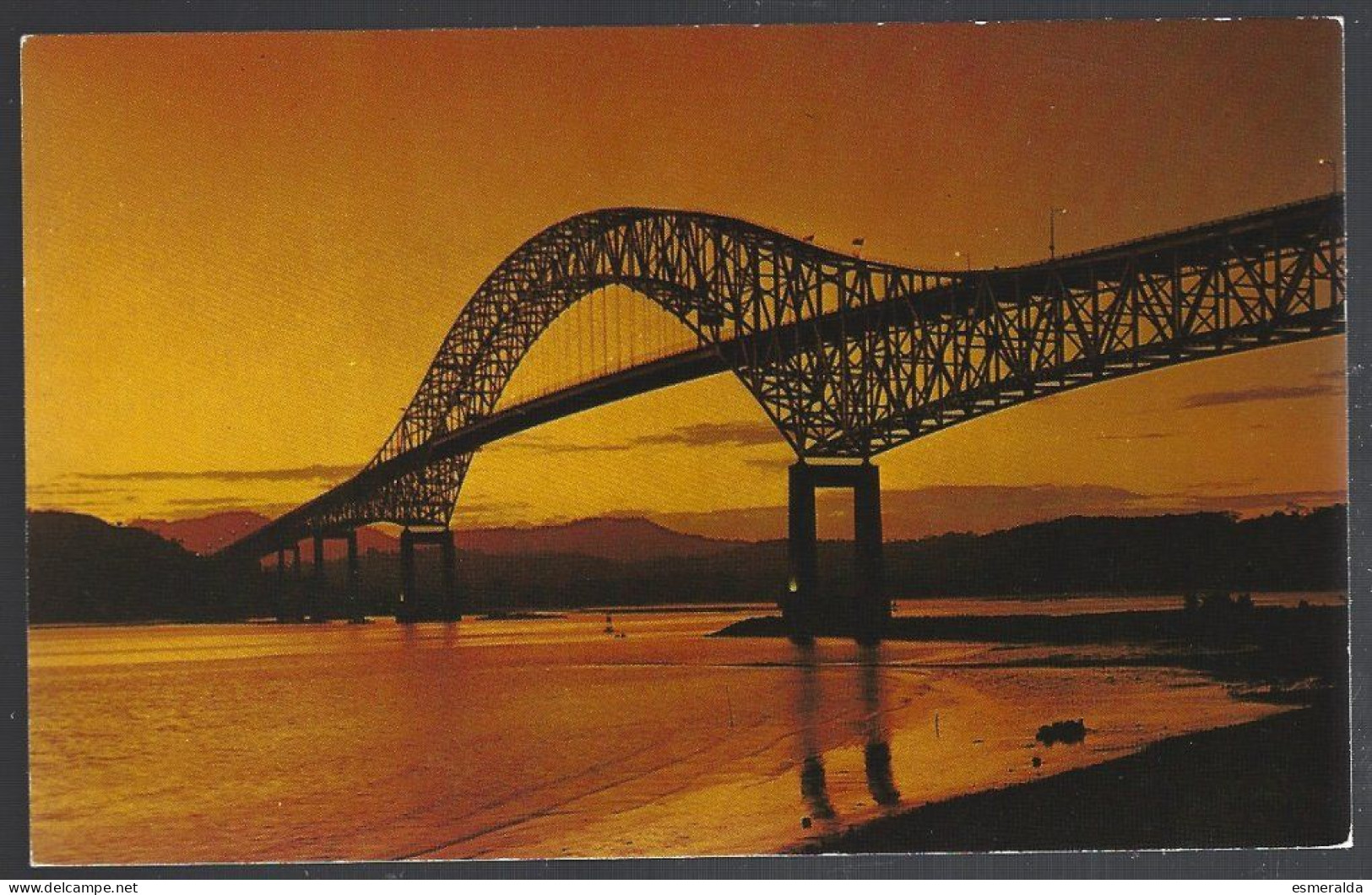 (PAN) CP FF-348- Sunset Behind The Thatcher Ferry Bridge Accross The Panama Canal .unused - Panama