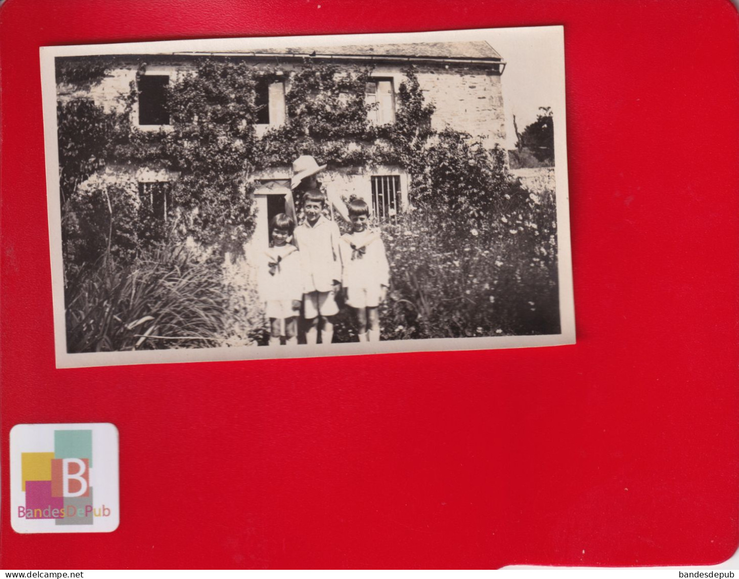 Photo Originale Vintage  Snapshot 1929 KERROCH PLOEMEUR Maison Enfants - Plömeur