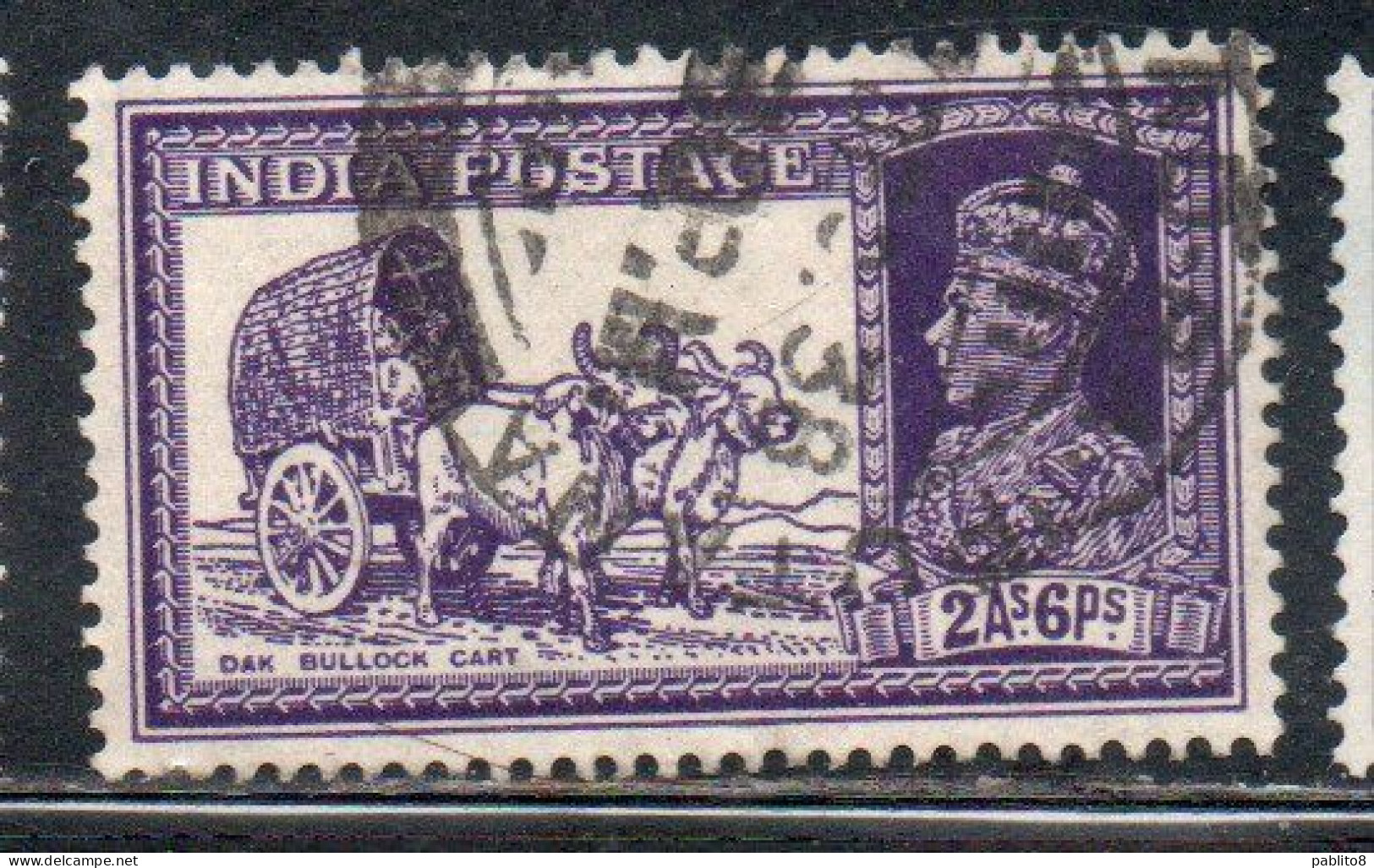 INDIA INDE 1937 1940 KING GEORGE VI DAK BULLOCK CART 2a6p USED USATO OBLITERE' - 1936-47 Roi Georges VI