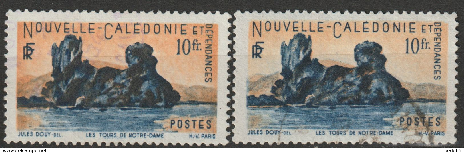 NOUV CALEDONIE  N° 274 X 2 TEINTES OBL TTB - Used Stamps