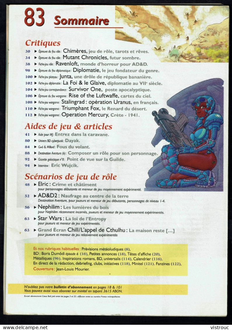 "CASUS BELLI" N° 83 - Oct-Nov 1994 - EXCELSIOR Publications S.A. - Paris - Sommaire En Scan 2.. - Jeux De Rôle
