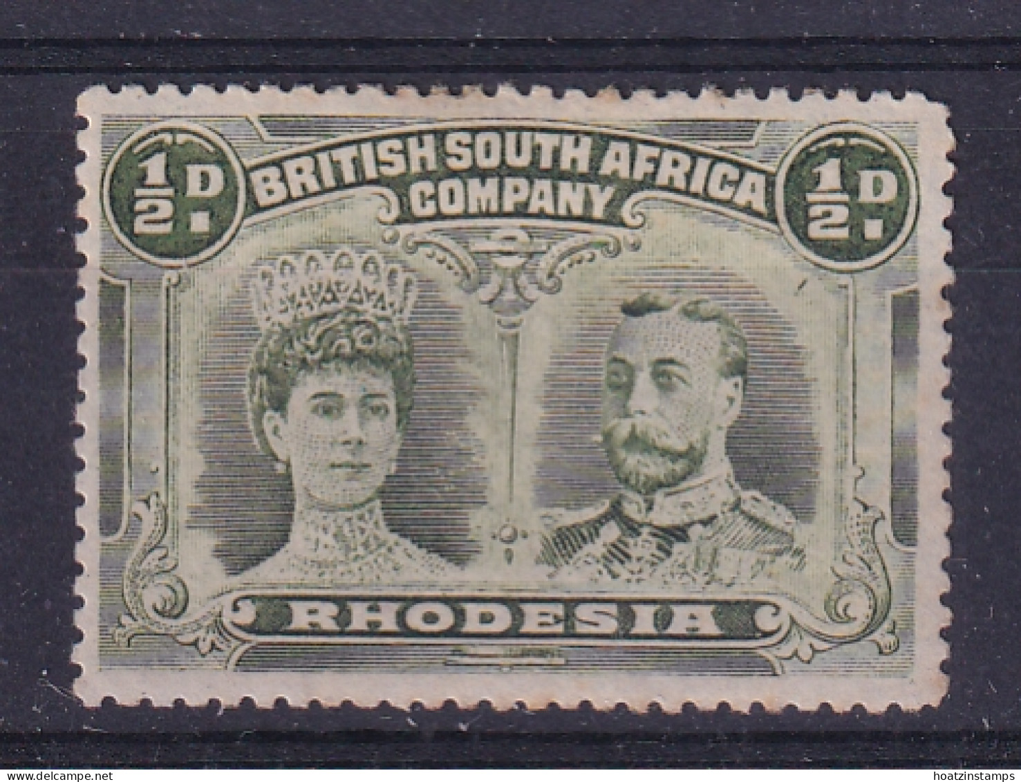 Rhodesia - BSAC: 1910/13   Double Head    SG122    ½d    Dull Green     MH - Andere & Zonder Classificatie