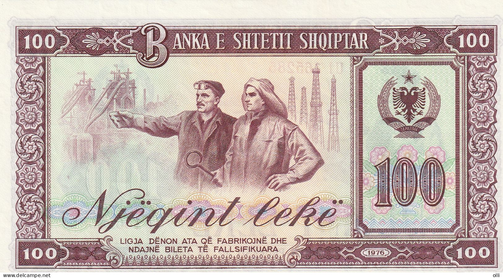 Albania 100 Leke 1976 P-46 UNC - Albanien