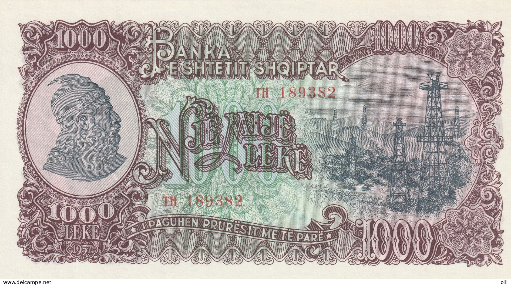 Albania 1000 Leke 1957 P-32 UNC - Albanië