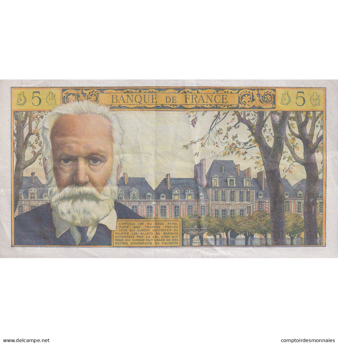 France, 5 Nouveaux Francs, Victor Hugo, 1965, K.155, TTB+, Fayette:56.20 - 5 NF 1959-1965 ''Victor Hugo''