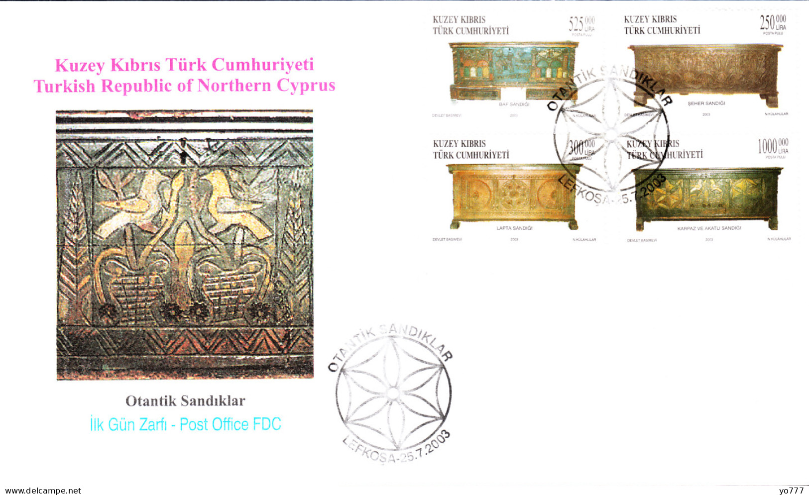 KK-214 NORTHERN CYPRUS AUTHENTIC CHESTS F.D.C. - Cartas & Documentos