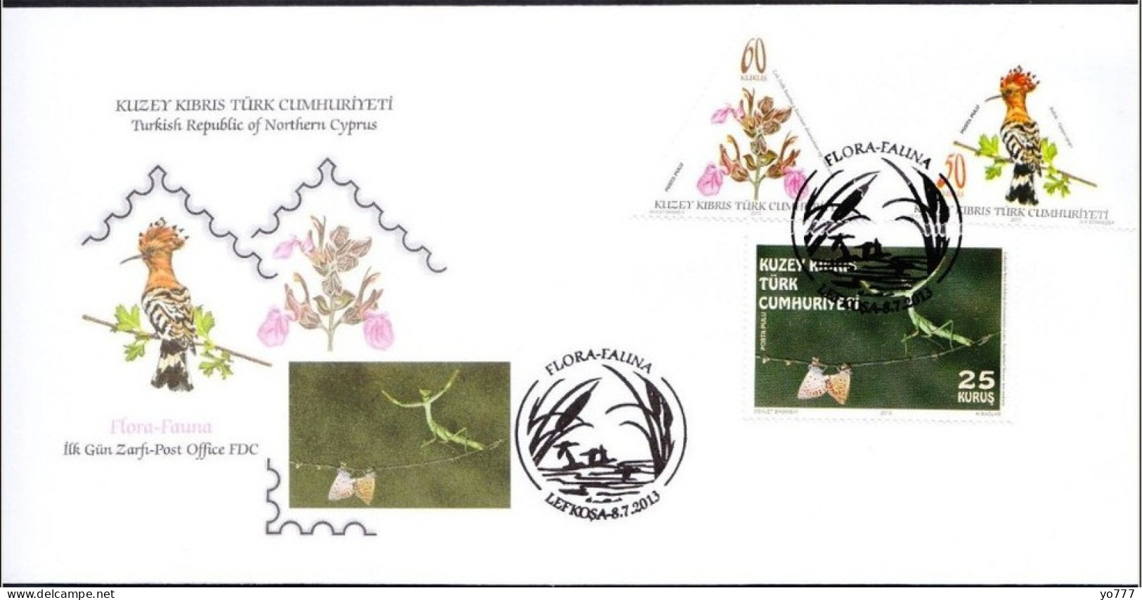KK-286 NORTHERN CYPRUS FLORA - FAUNA  F.D.C. - Lettres & Documents