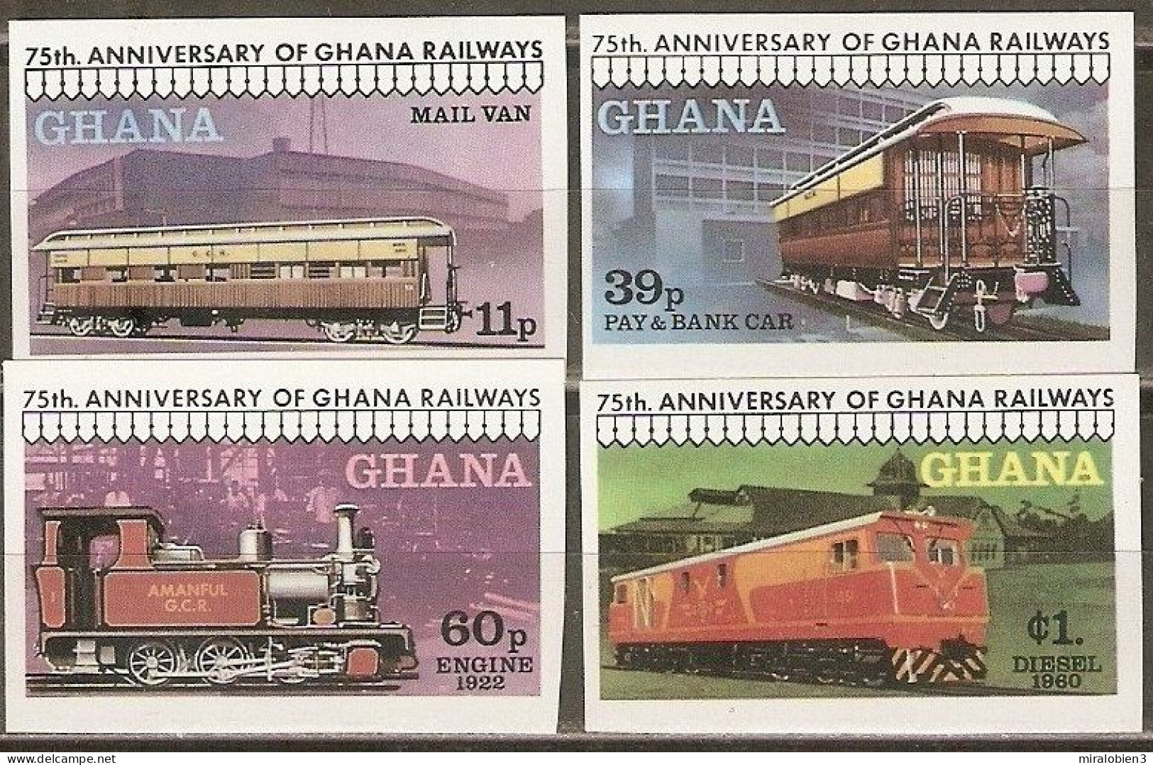 GHANA YVERT NUM. 638/641 ** SERIE COMPLETA SIN DENTAR - Ghana (1957-...)