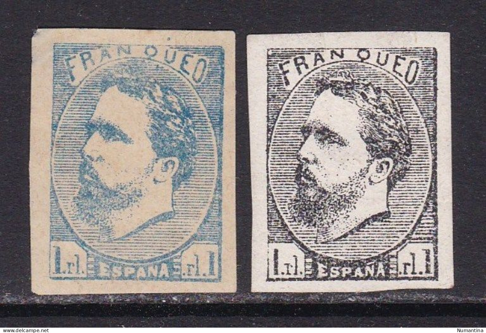 1873 - España - Edifil 156 - Carlos VII - 2 Sellos - Falsos - Ungebraucht