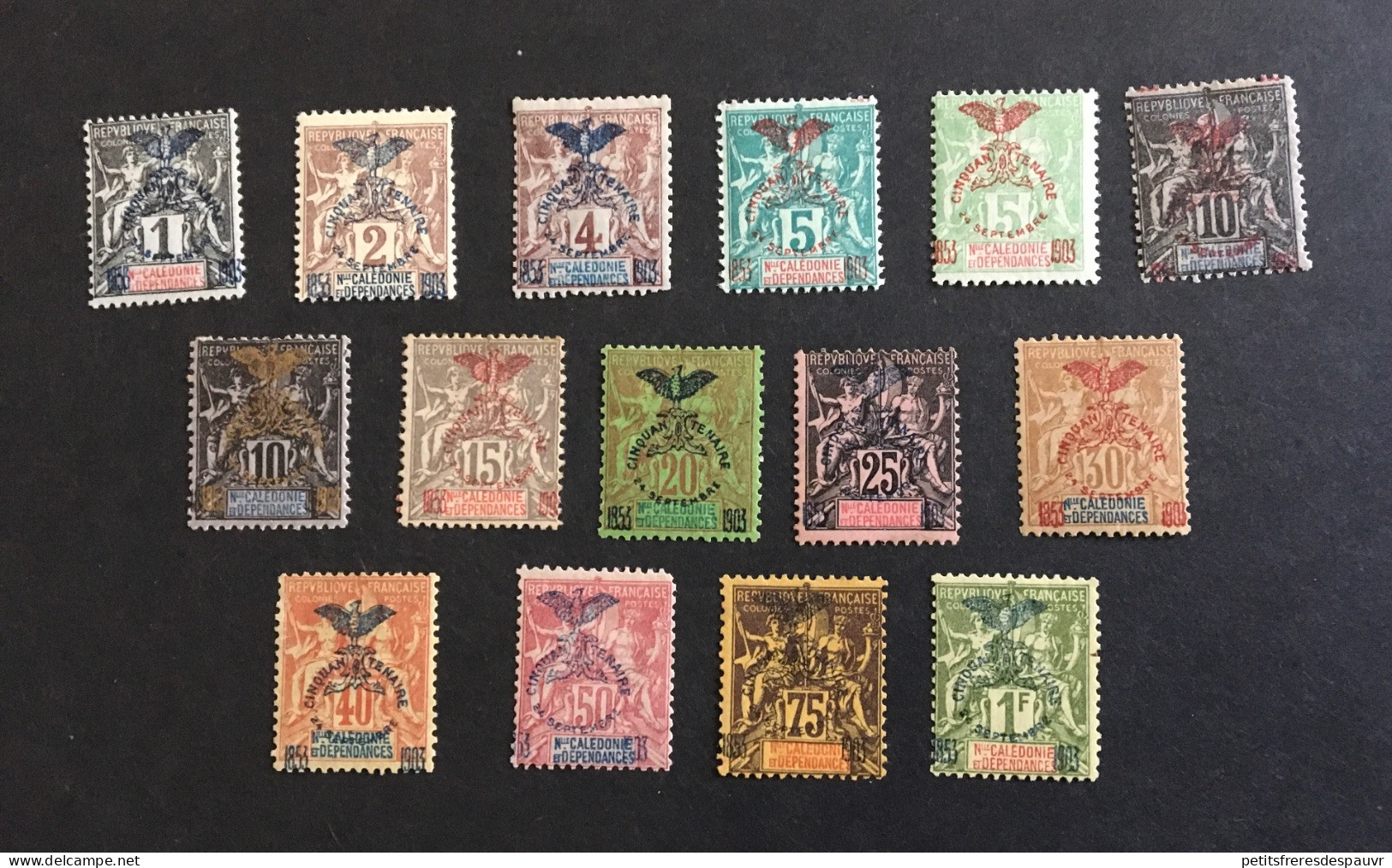 NOUVELLE CALEDONIE - YT 67 à 80 (15 Valeurs) Neuf Avec Charnière MH * - Cote 610E - Unused Stamps