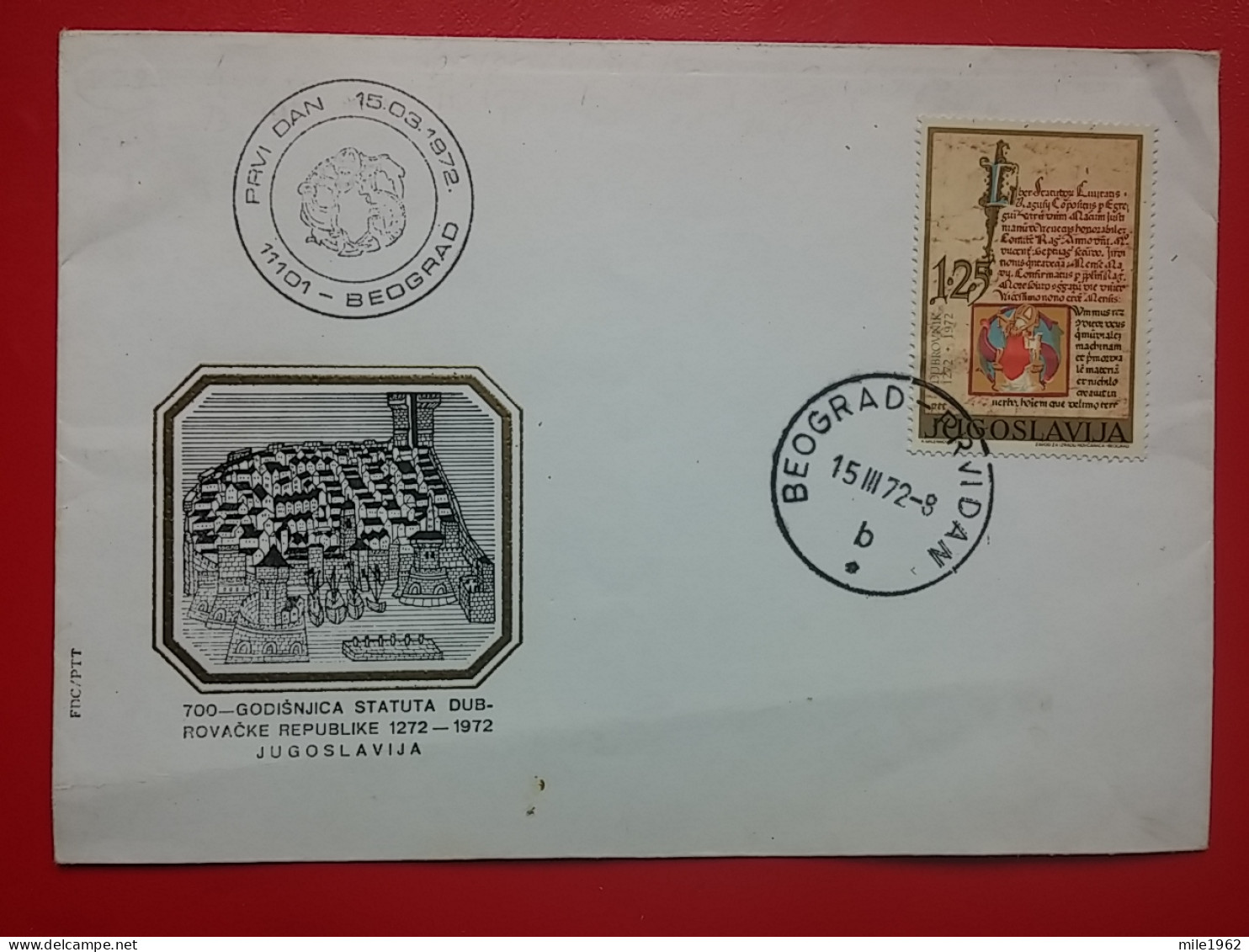 KOV 704-2 - Letter, Lettre, YUGOSLAVIA, BLANK, BLANC, Dubrovnik, Dubrovacka Republika Yubilee - Lettres & Documents