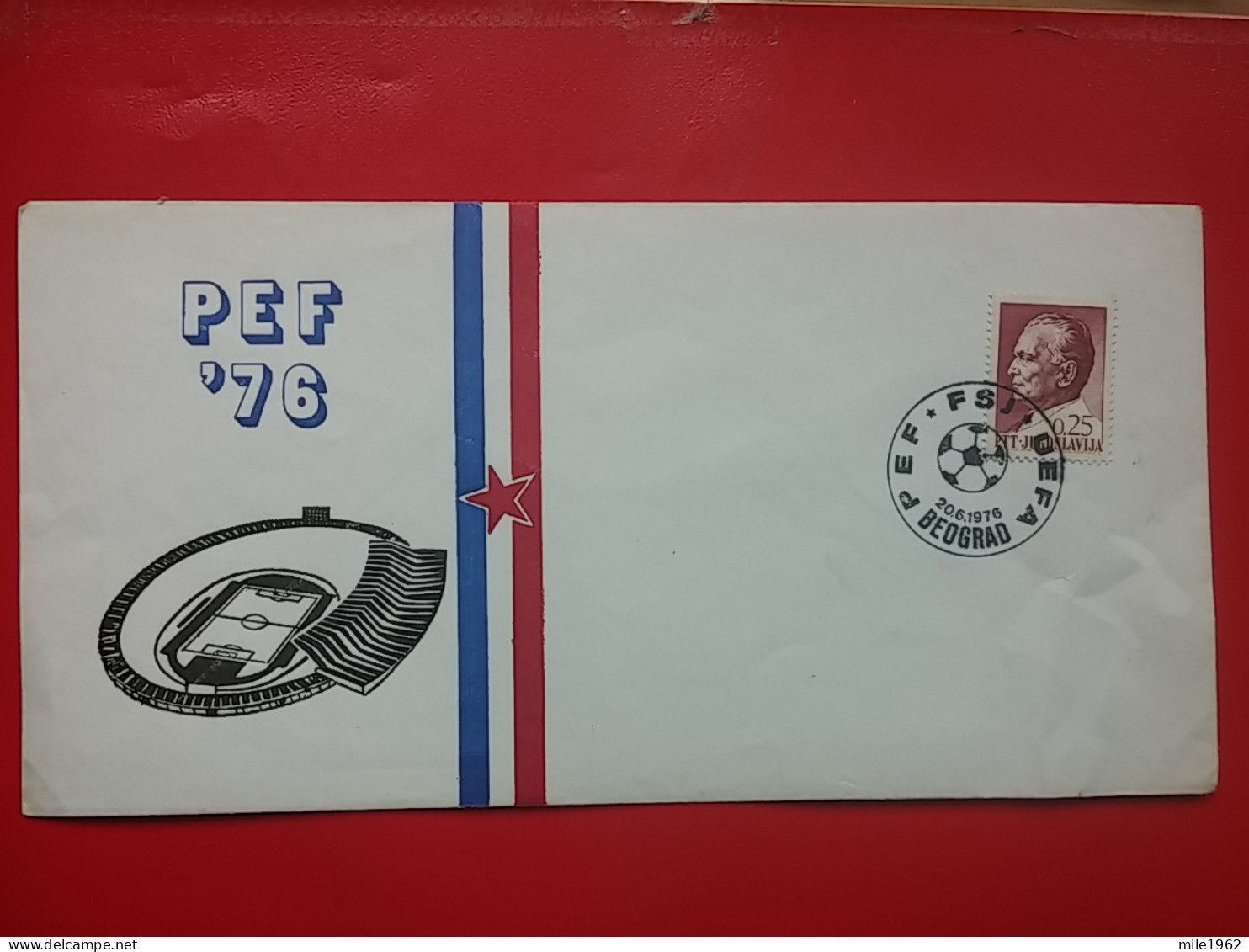 KOV 704-2 - Letter, Lettre, YUGOSLAVIA, BLANK, BLANC, Footbal Association, Championnat D'Europe De Football - Cartas & Documentos