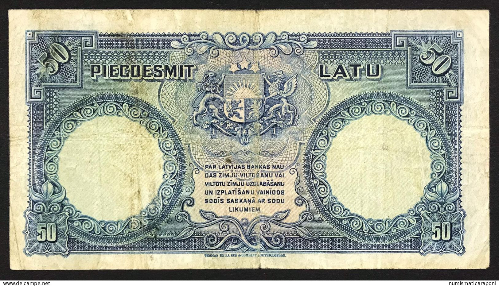 Lettonia Latvia Latvijas 1934 50 Latu Pick#20 Lotto 4010 - Letonia