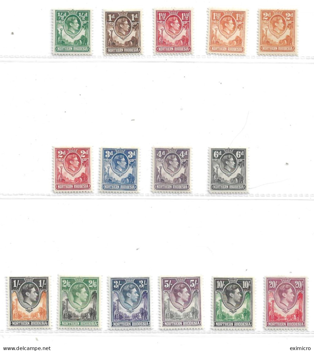 NORTHERN RHODESIA 1938 - 1952 UNMOUNTED MINT STAMPS TO TOP VALUES BETWEEN SG 25 AND SG 45 - HIGH CATALOGUE VALUE!!! - Northern Rhodesia (...-1963)