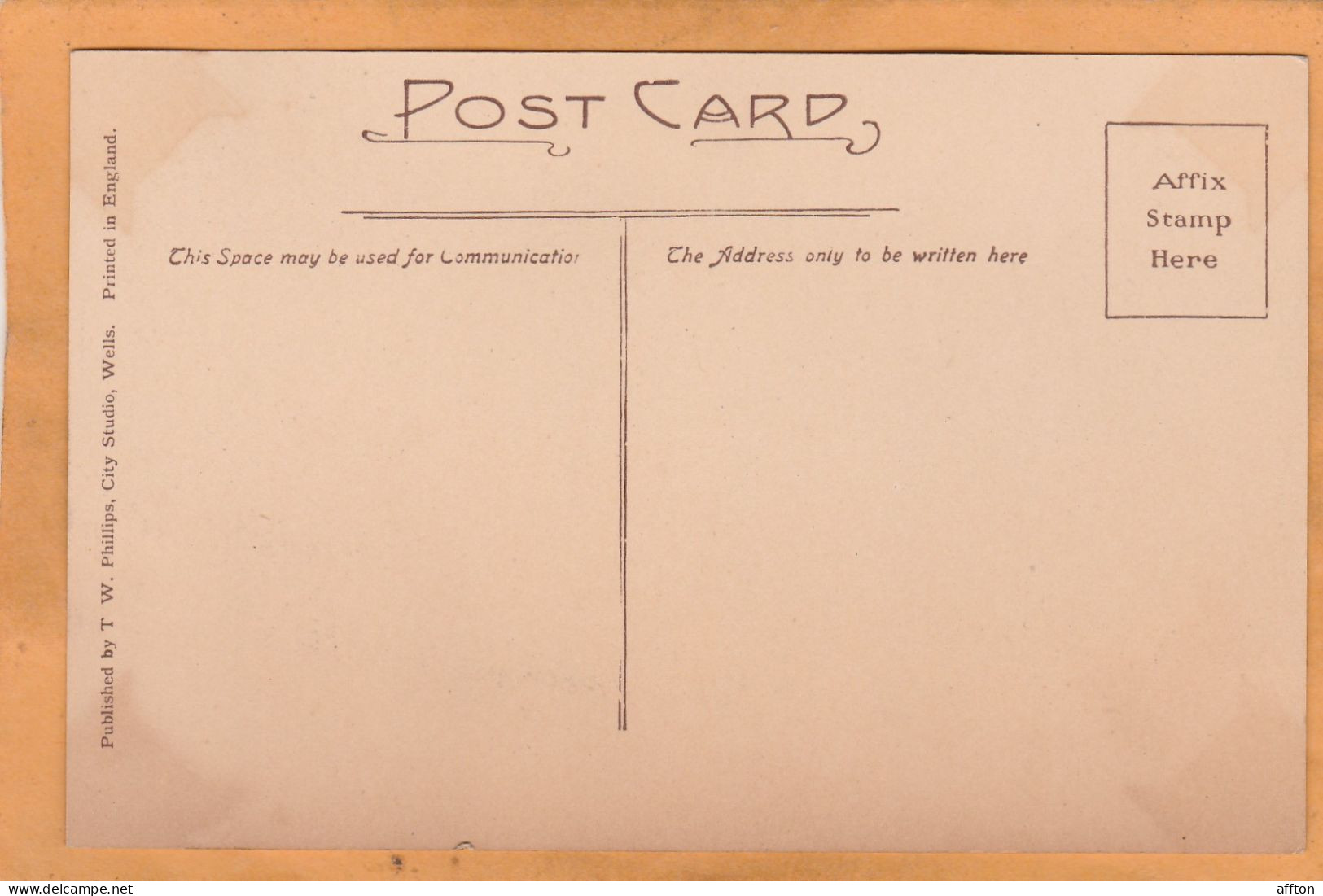 Wells 1920 Postcard - Wells