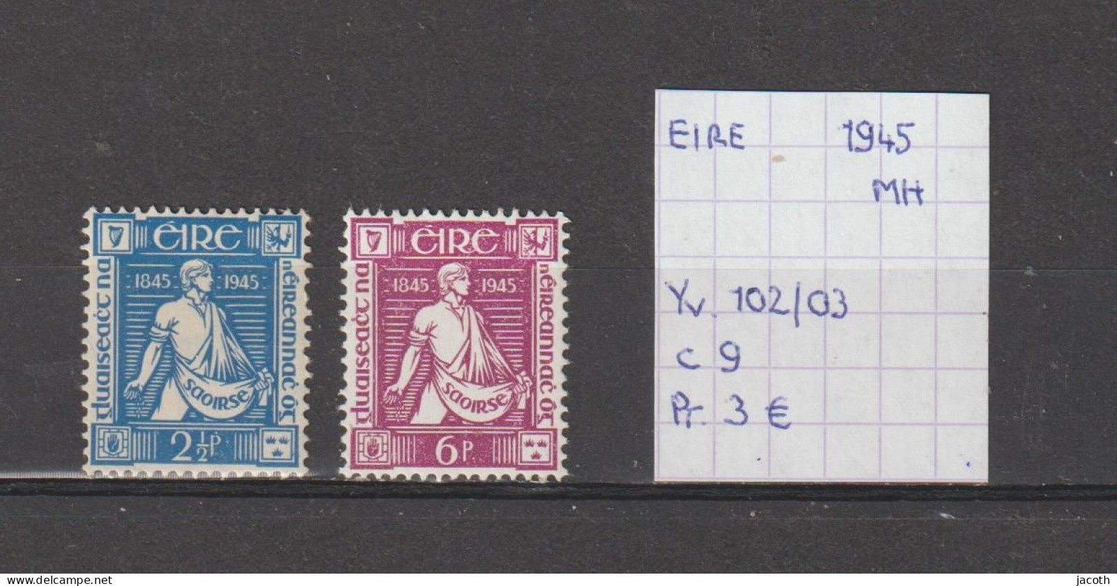 (TJ) Eire 1945 - YT 102/03 (postfris Met Plakker/neuf Avec Charnière/MH) - Ungebraucht