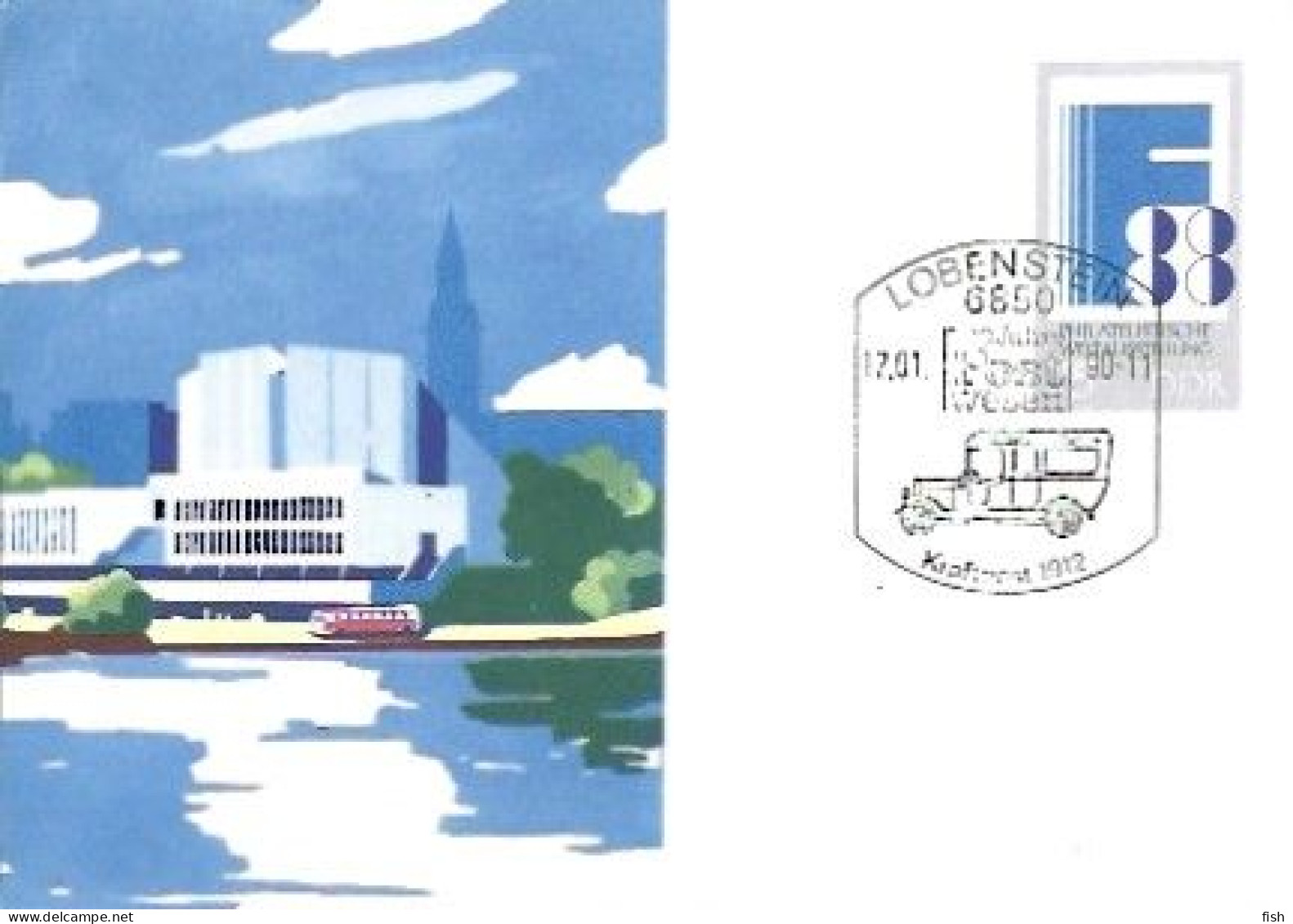 Germany & Briefmarken Weltausstellung, Fhilatelistissche Weitausstelling, DDR Lobensten 1990 (7979) - Postcards - Used