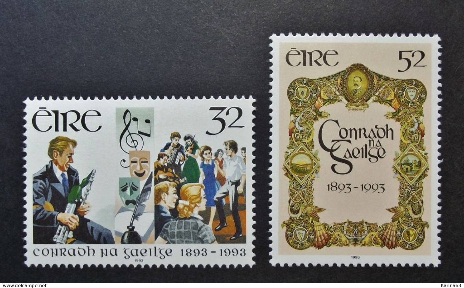 Ireland - Irelande - Eire - 1993 - Y&T N° 832 / 833 ( 2 Val.) History Ireland - Culture Gaelic Language - MNH - Postfris - Neufs