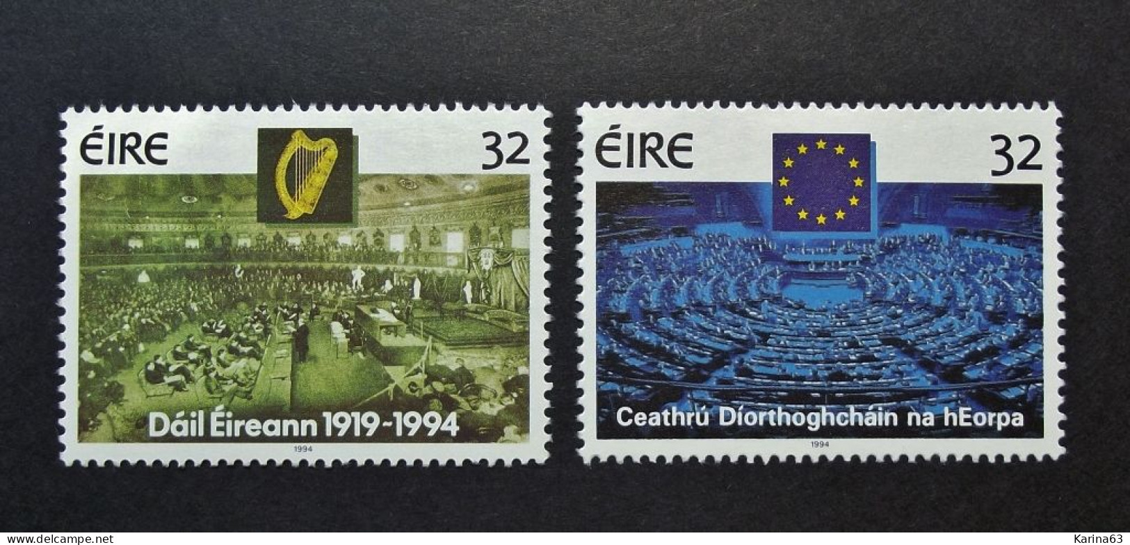 Ireland - Irelande - Eire - 1994 - Y&T N° 856 - 857 ( 2 Val.) History - Irish Parlement - MNH - Postfris - Neufs