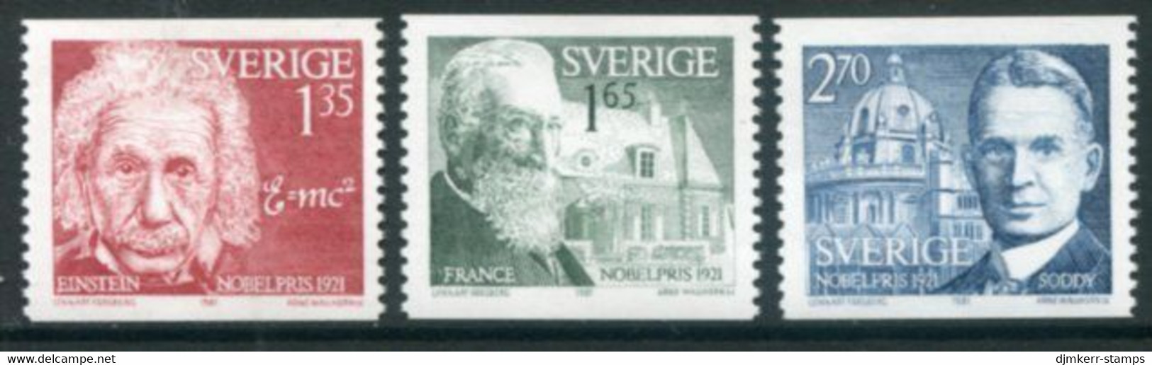 SWEDEN 1981 Nobel Prize Laureates Of 1921 MNH / **.  Michel 1175-77 - Nuevos