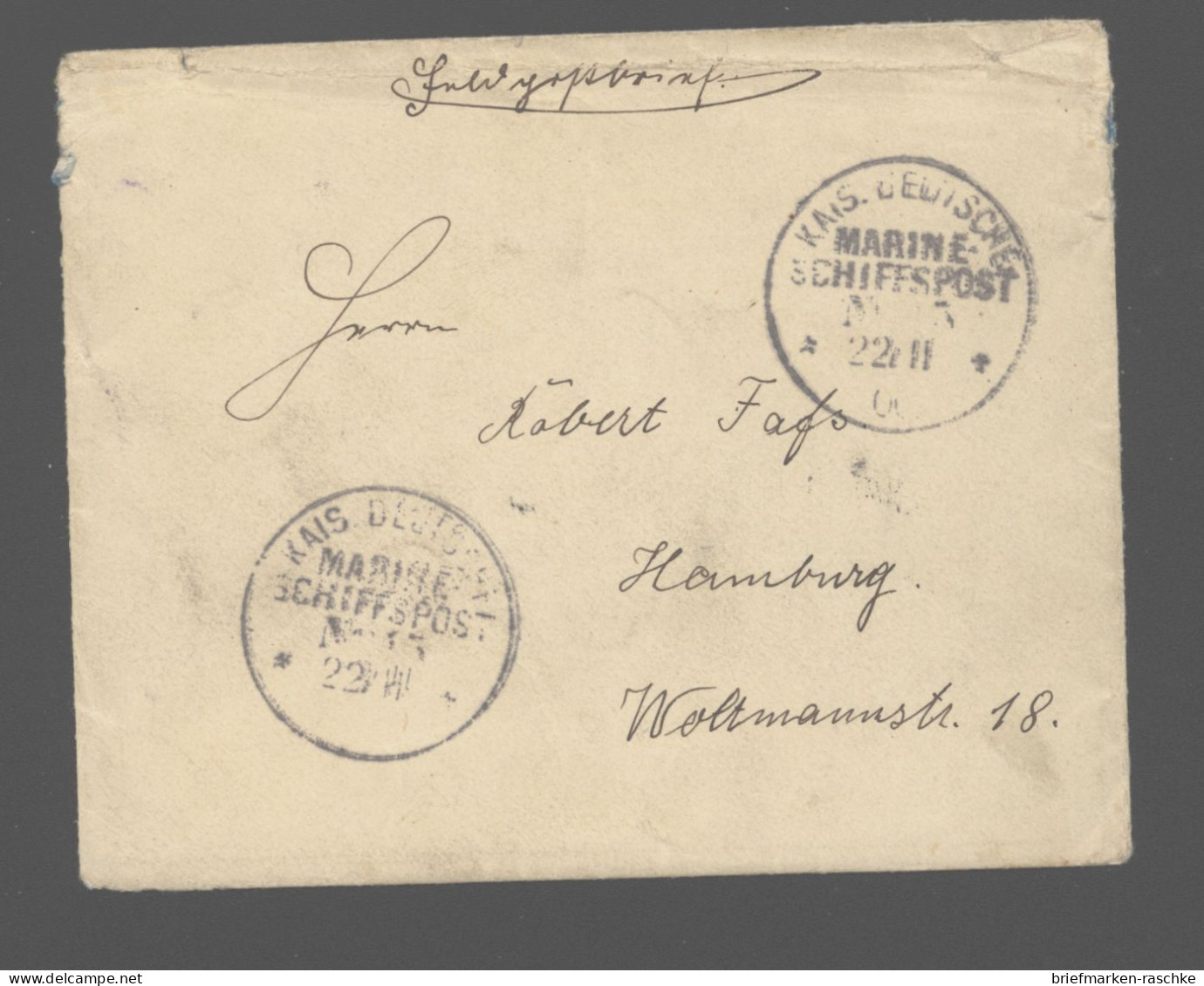 Marine Schiffspost Nr.15,SMS Kaiserin Augusta (400) - Other & Unclassified