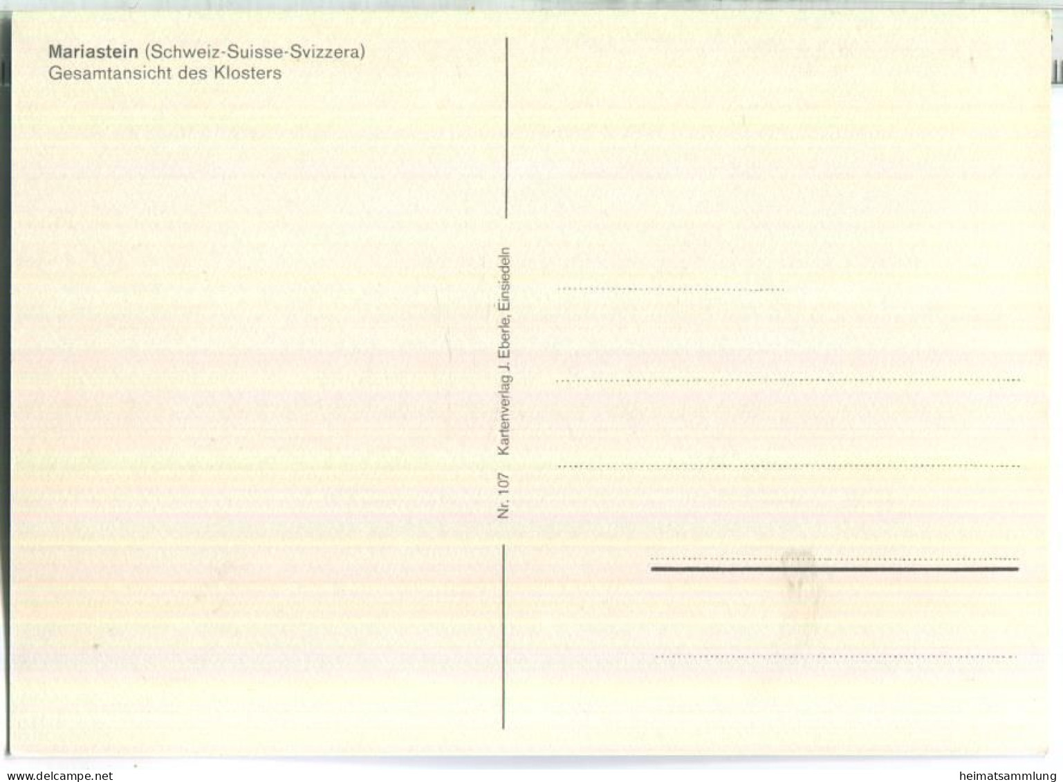 Mariastein - Gesamtansicht Des Klosters - Verlag J. Eberle Einsiedeln - Metzerlen-Mariastein