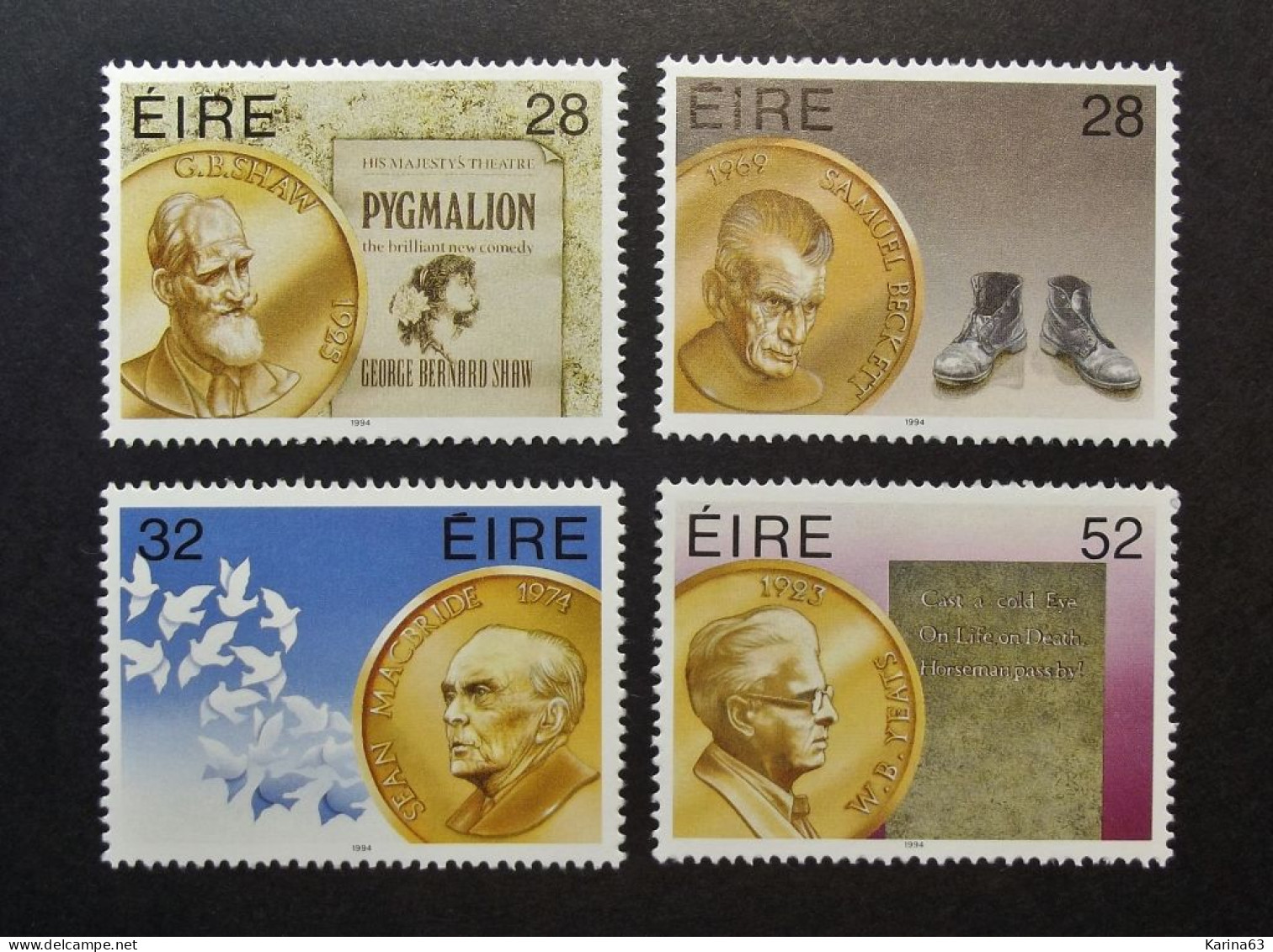 Ireland - Irelande - Eire - 1994 - Y&T N° 877 - 880 ( 4 Val.) - Irish Nobel Prize Lauréats - MNH - Postfris - Neufs