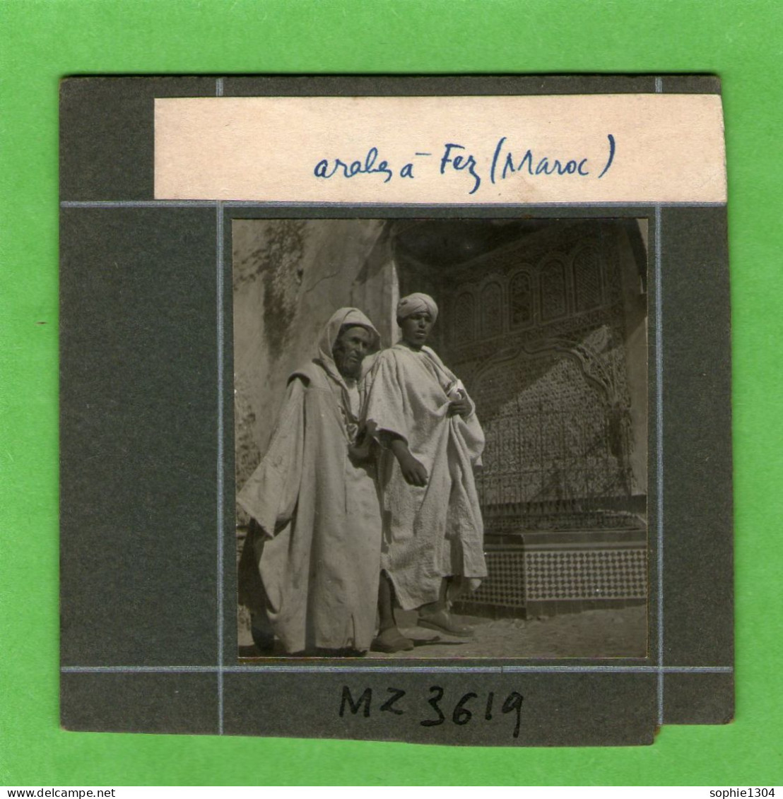 MAROC - ARABES à FEZ - PHOTO 5,5 Cm X 6 Cm - Collée Sur Carton - Africa