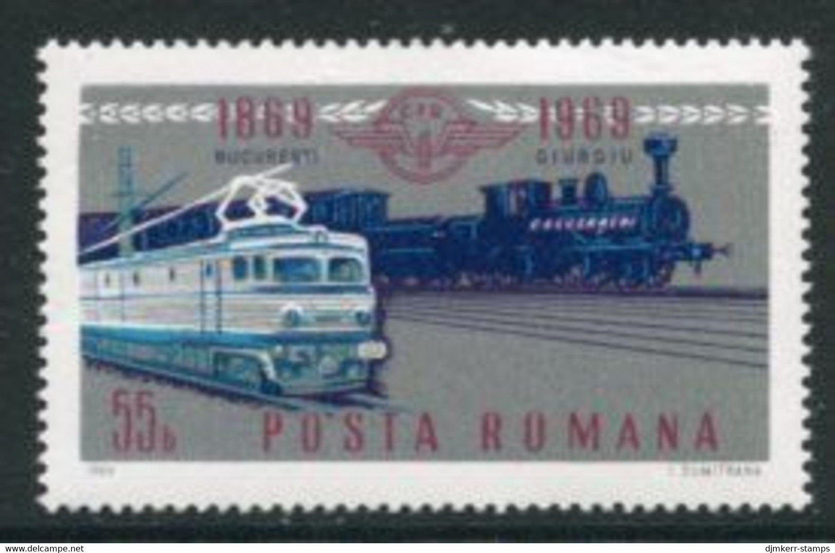 ROMANIA 1969 Railway Centenary  MNH / **.  Michel 2803 - Nuovi