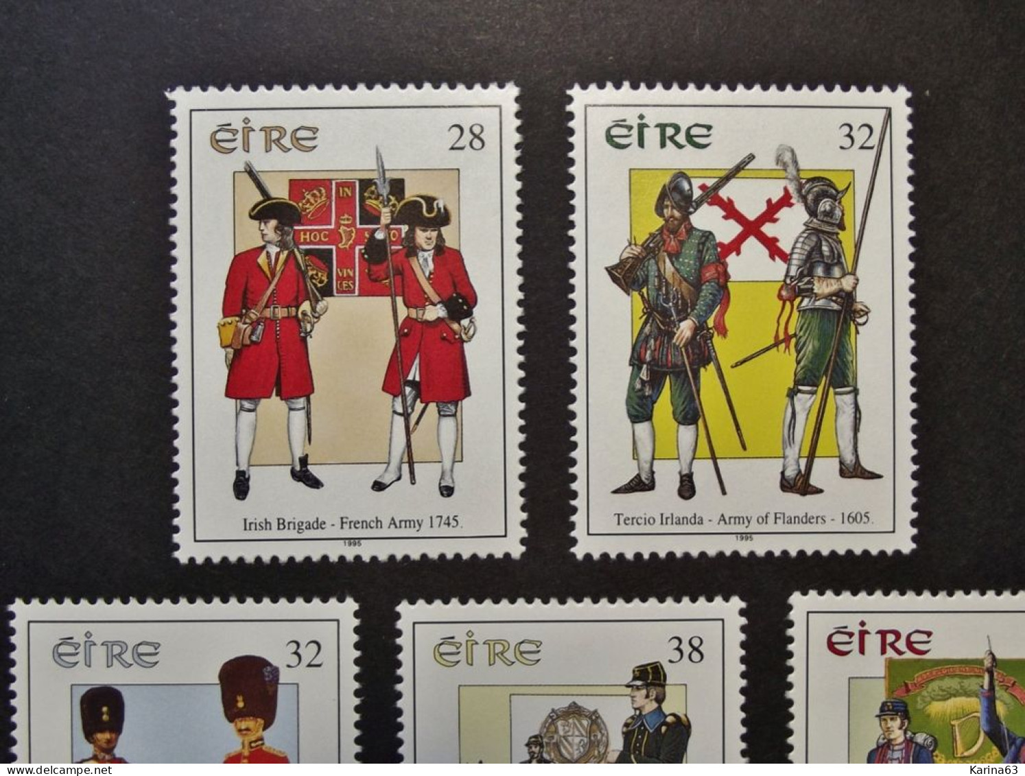 Ireland - Irelande - Eire - 1995 - Y&T N° 901 / 905 ( 5 Val.) History Military Uniforms - MNH - Postfris - Neufs